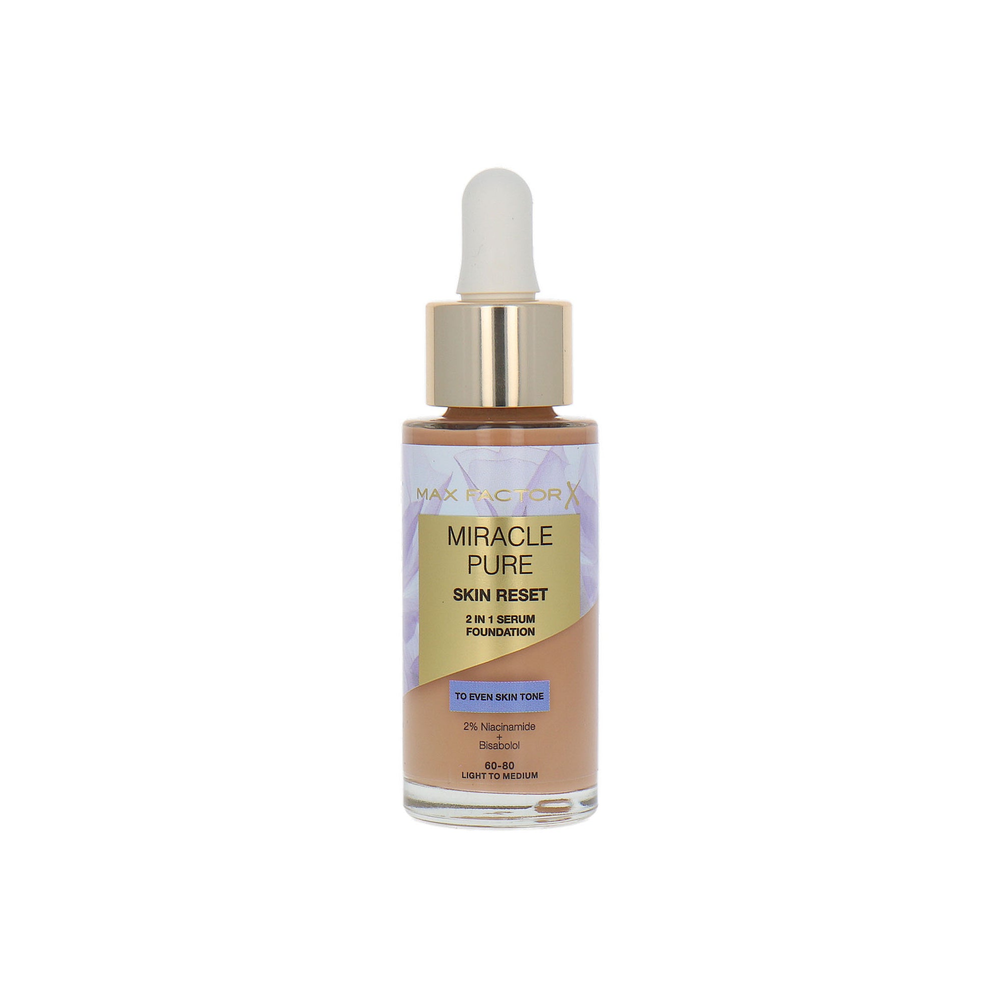 Max Factor Miracle Pure Skin Reset 2in1 Serum Foundation - 60-80 Light To Medium