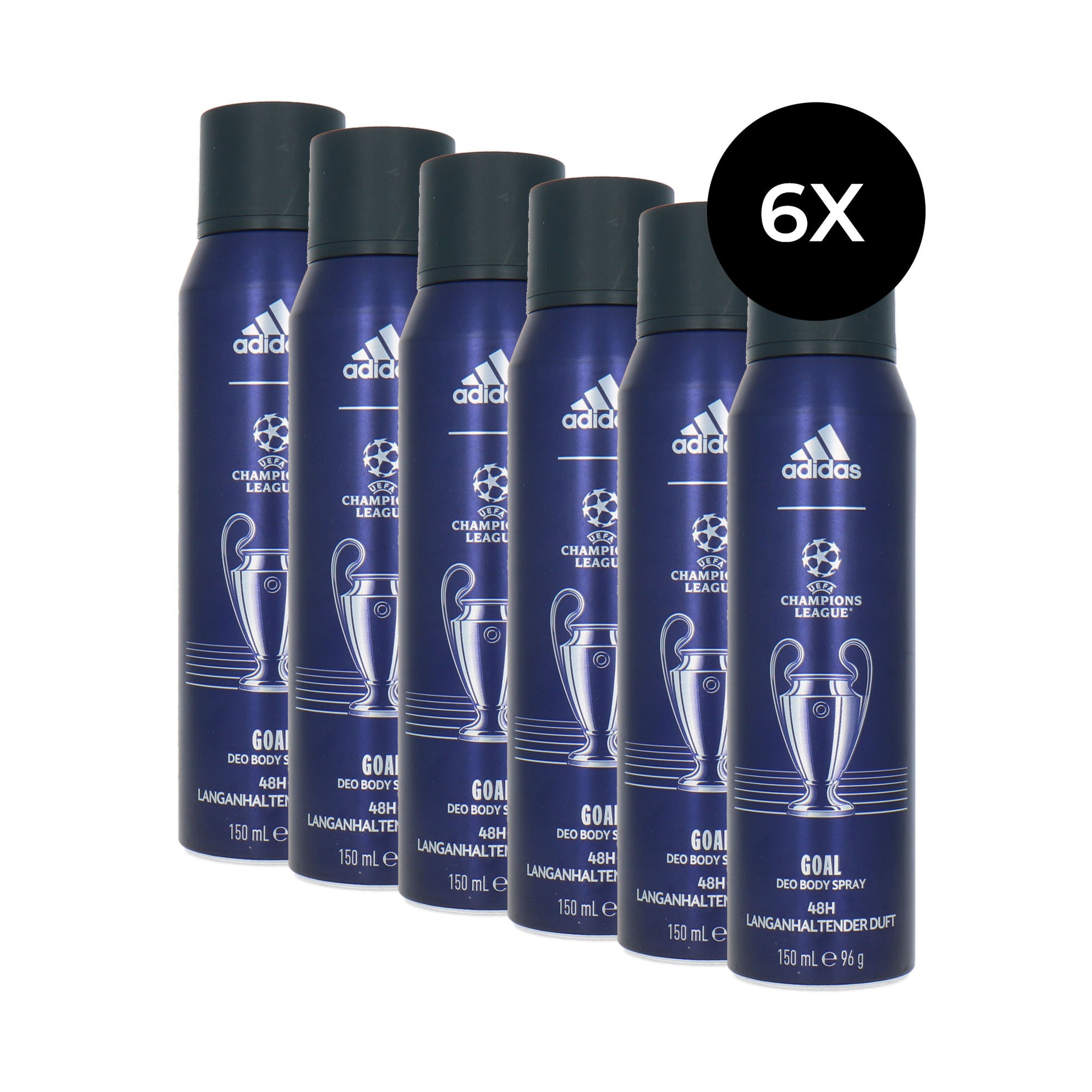 Adidas Goal Blue Deodorant Spray - 6 x 150 ml