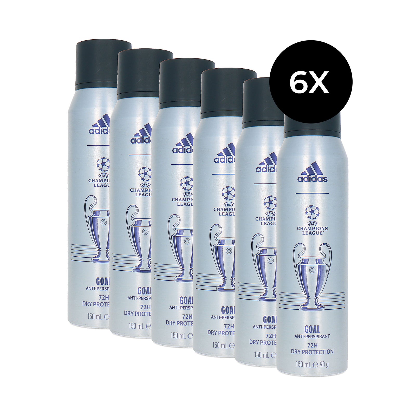Adidas Goal Silver Deodorant Spray – 6 x 150 ml