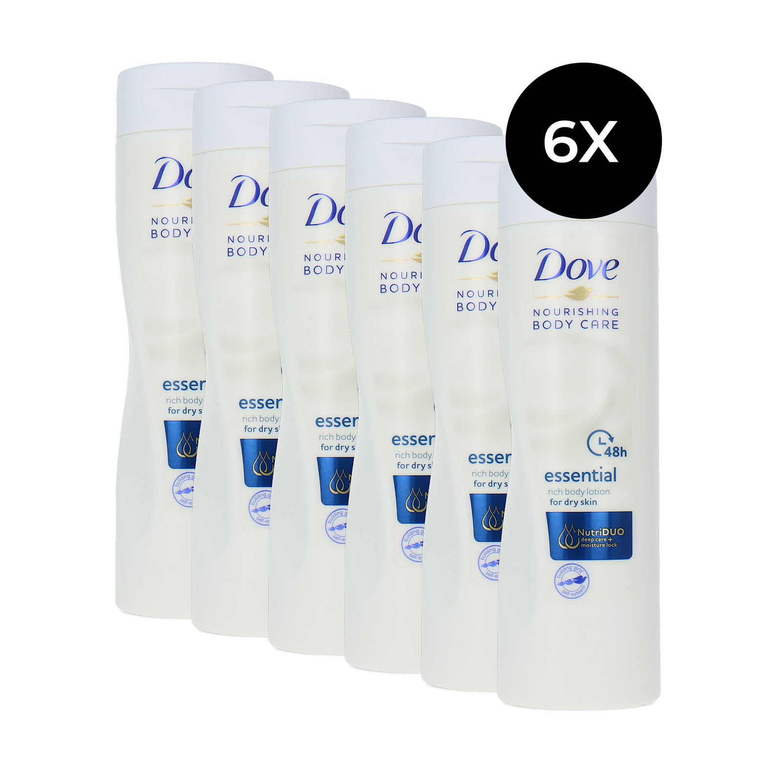 Dove Essential Nourishing Body Care Bodylotion - 6 x 250 ml (voor droge huid)