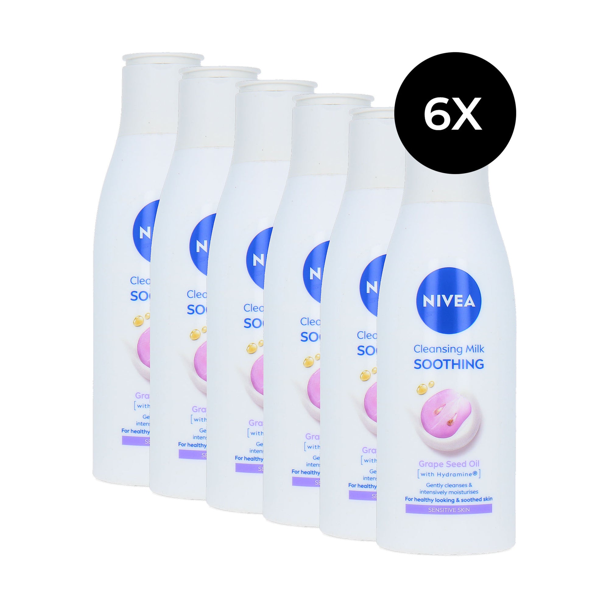Nivea Soothing Cleansing Milk Grape Seed Oil - 6 x 200 ml