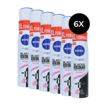 Nivea Black & White Invisible Deodorant Spray XL - 6 x 250 ml