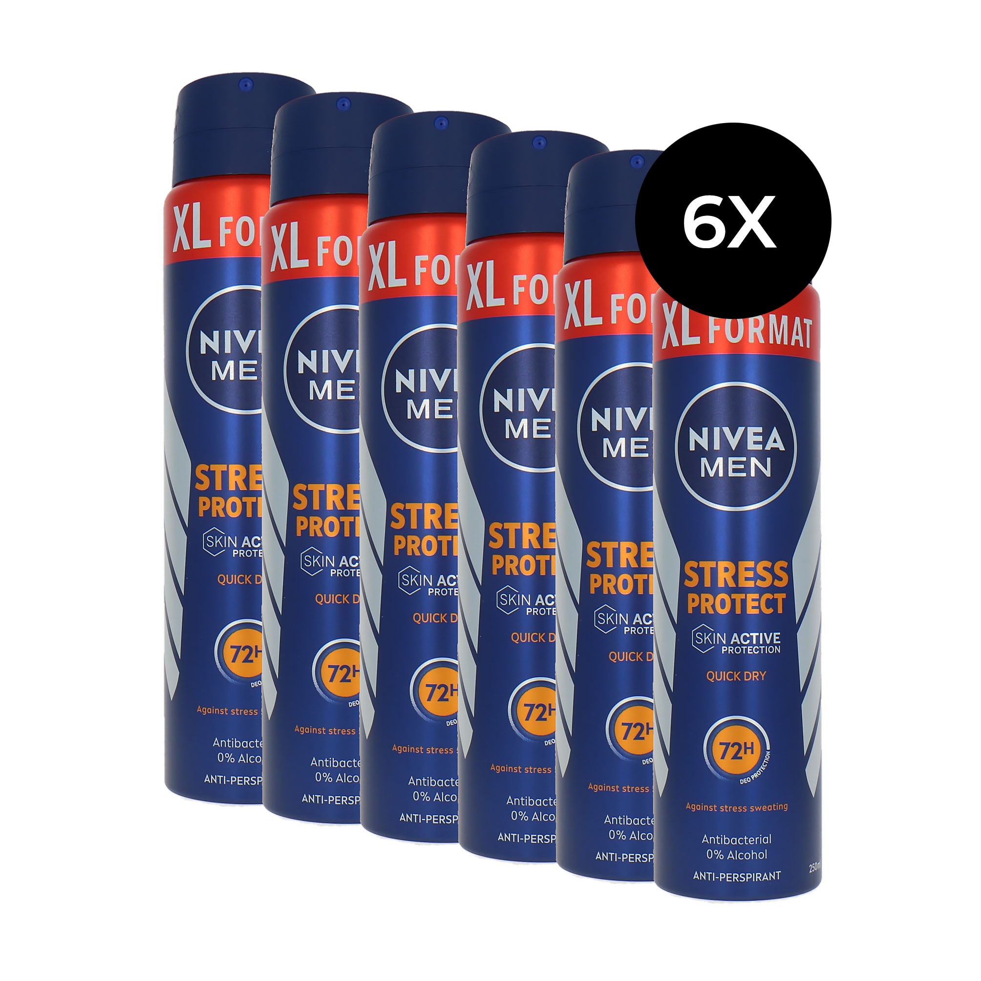 Nivea Men Stress Protect Deodorant Spray XL - 6 x 250 ml