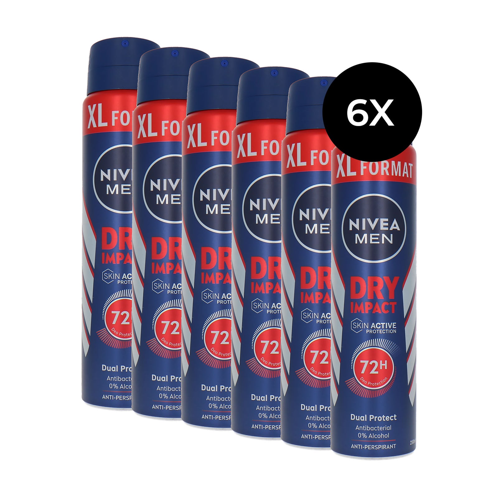 Nivea Men Dry Impact Deodorant Spray XL - 6 x 250 ml