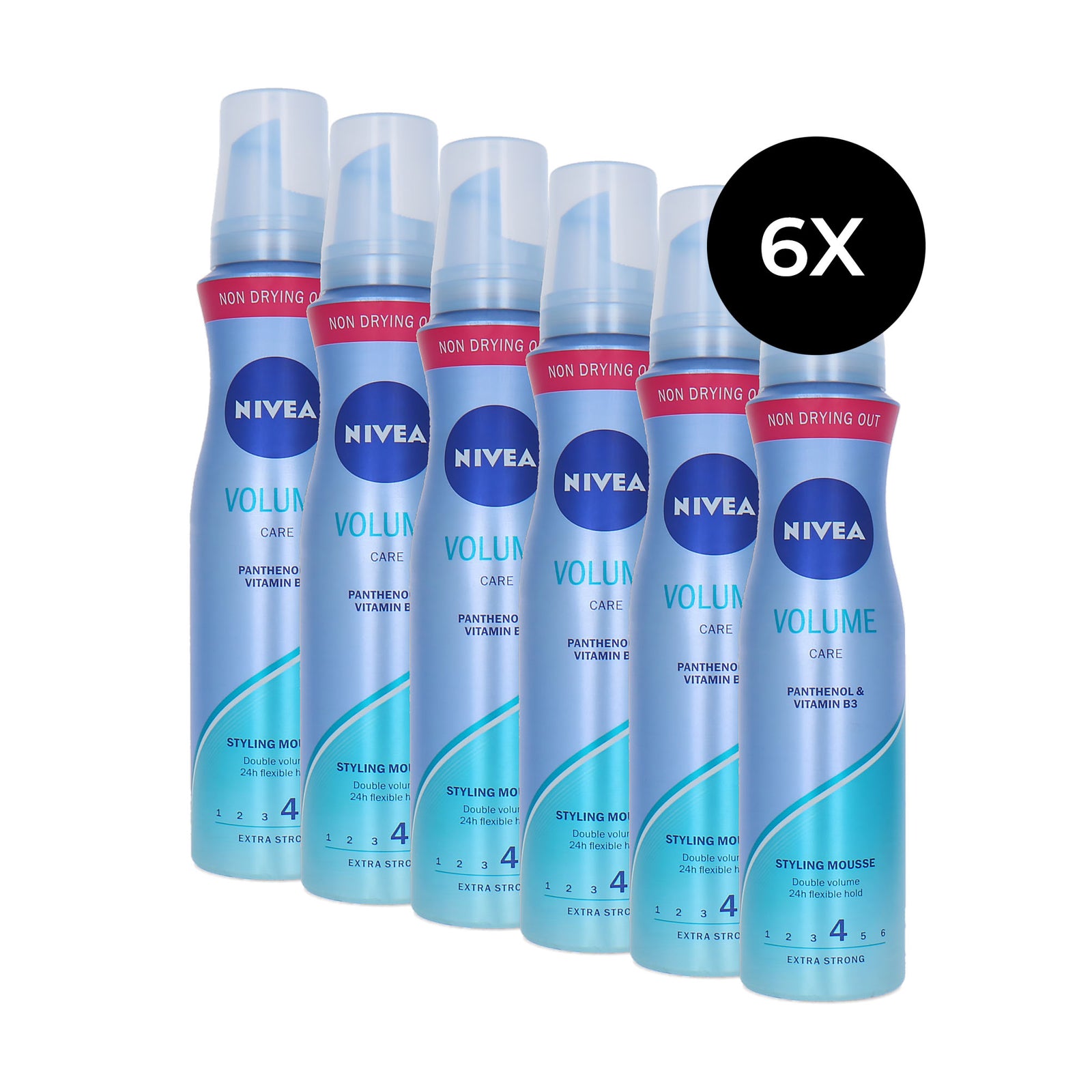 Nivea Volume Care Styling Mousse 4 Extra Strong - 6 x 150 ml