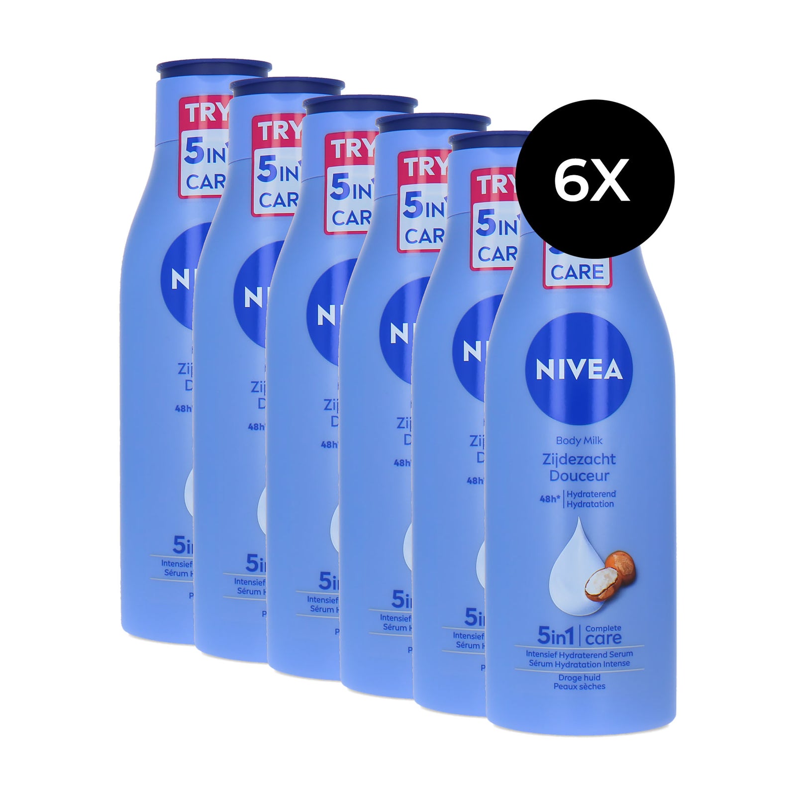 Nivea Silky Smooth Body Lotion - 6 x 250 ml (voor droge huid)