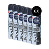 Nivea Men Black & White Invisible Deodorant Spray - 6 x 150 ml