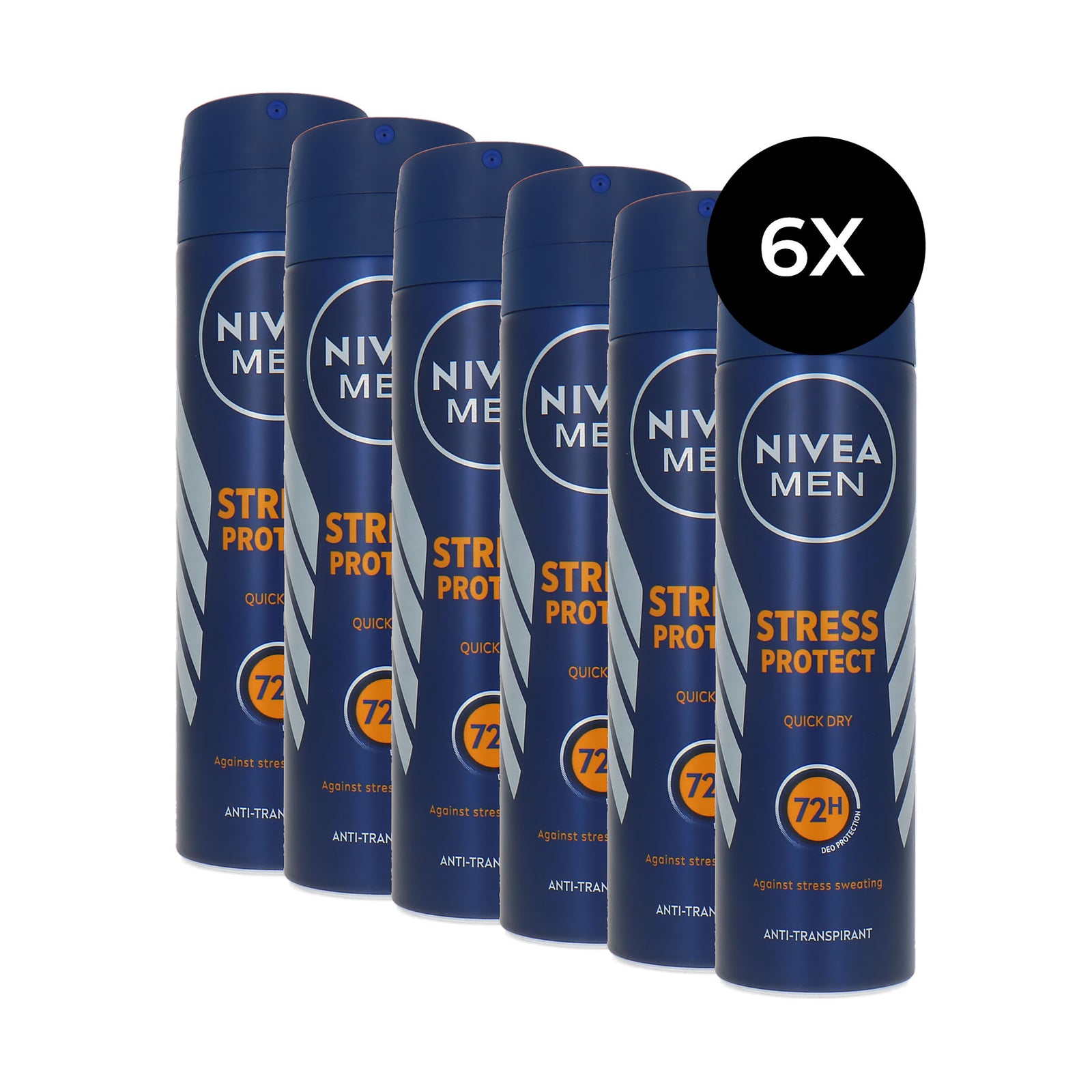 Nivea Men Stress Protect Deodorant Spray - 6 x 150 ml