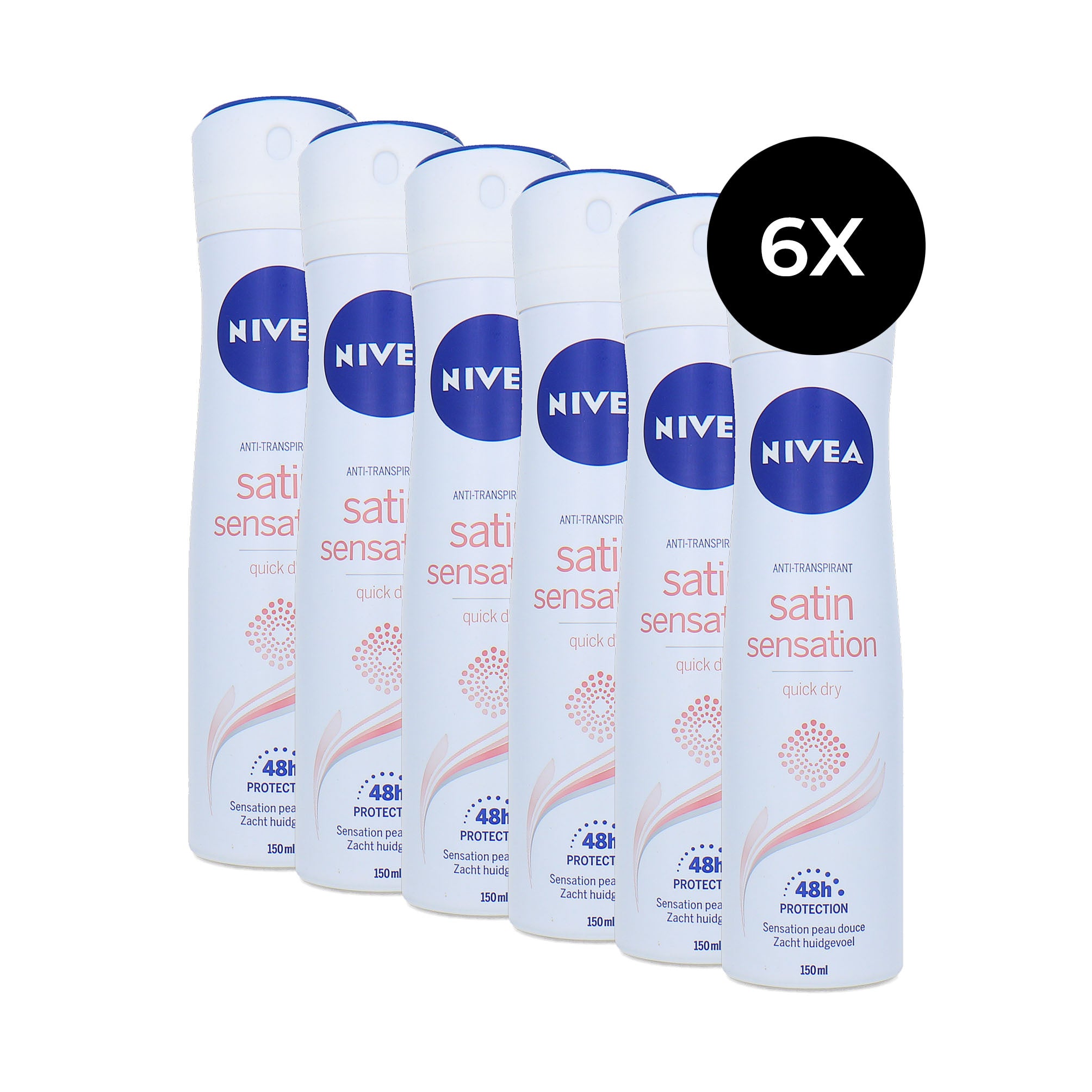 Nivea Satin Sensation Deodorant Spray - 6 x 150 ml