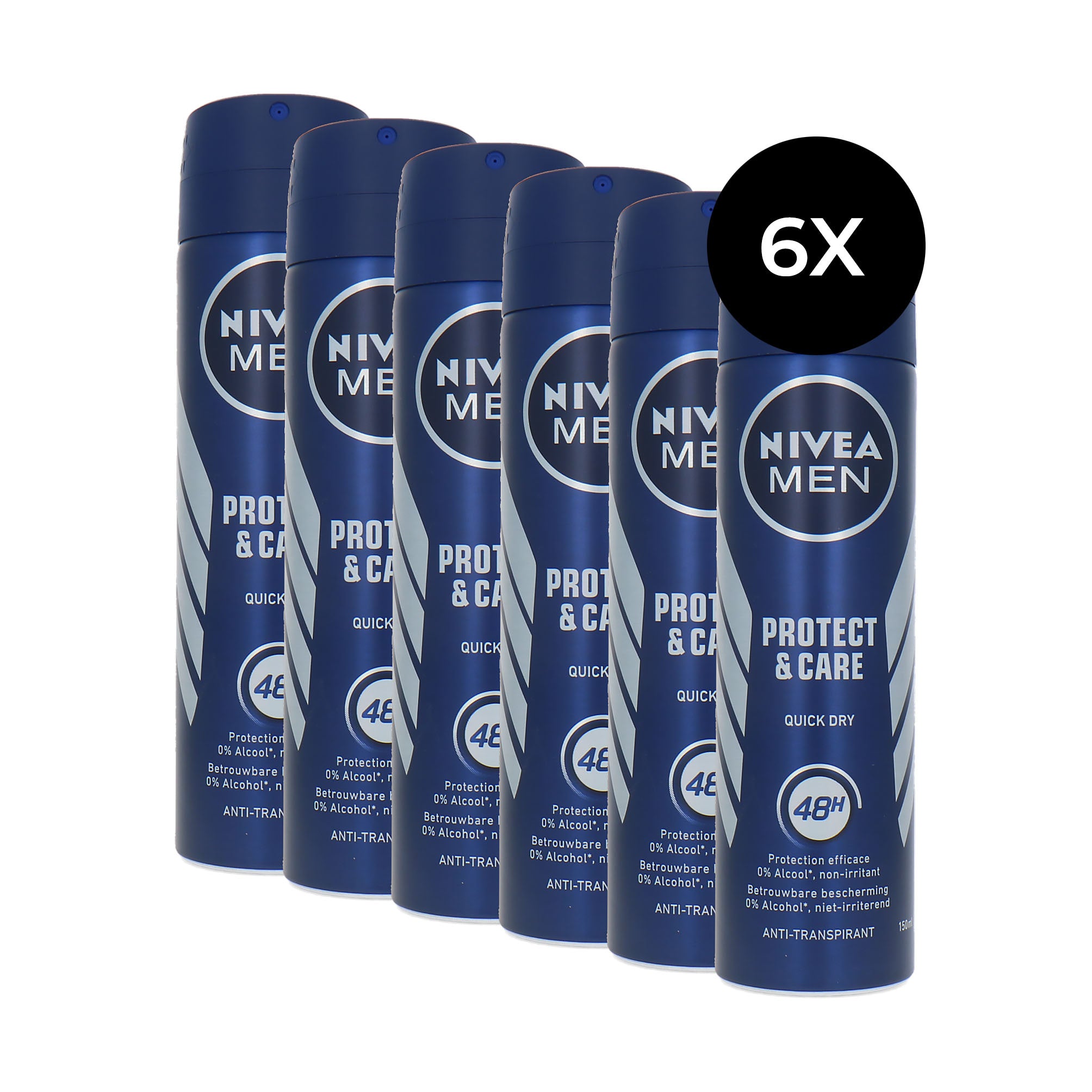 Nivea Men Protect & Care Deodorant Spray - 6 x 150 ml