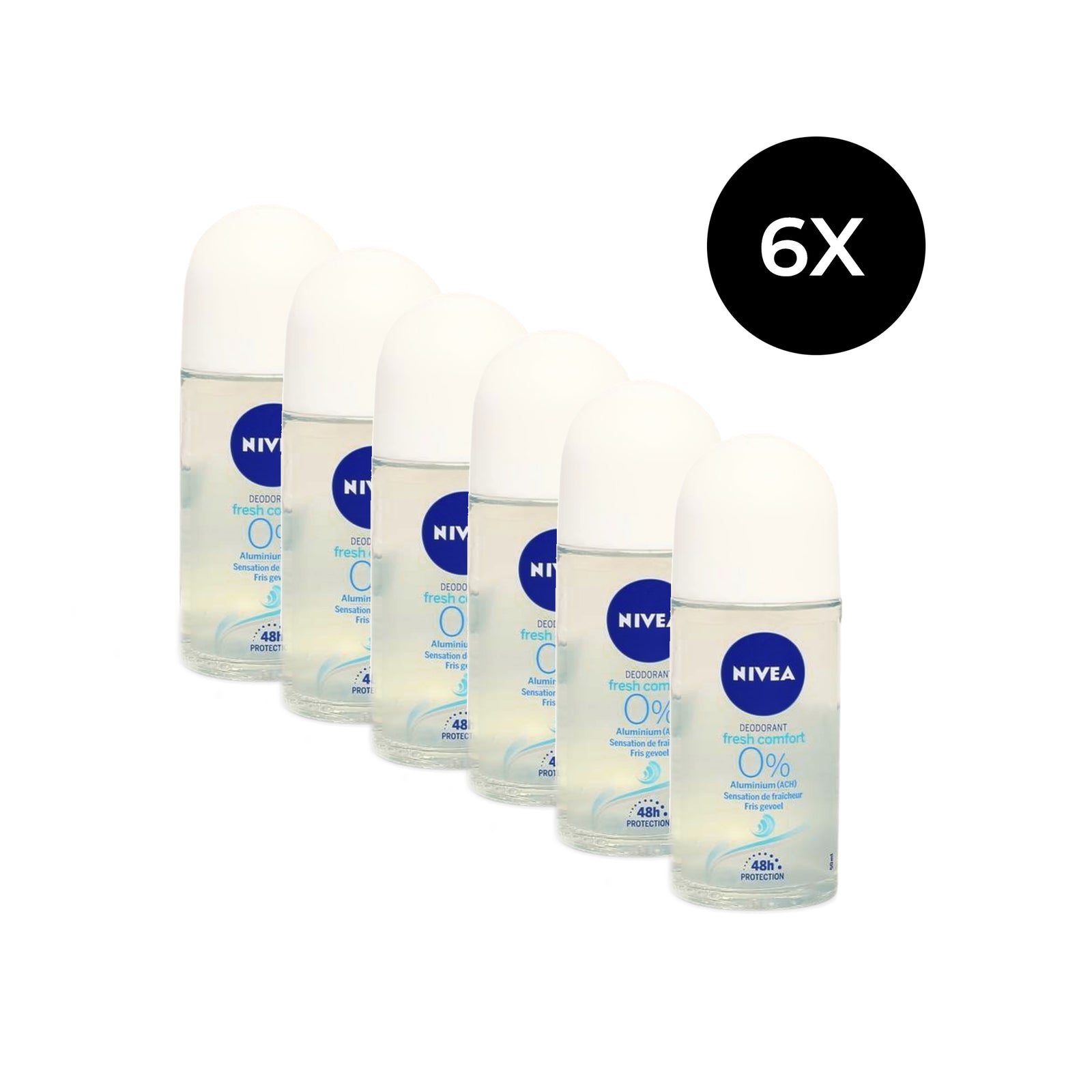 Nivea Fresh Comfort Roll-on Deodorant - 6 x 50 ml