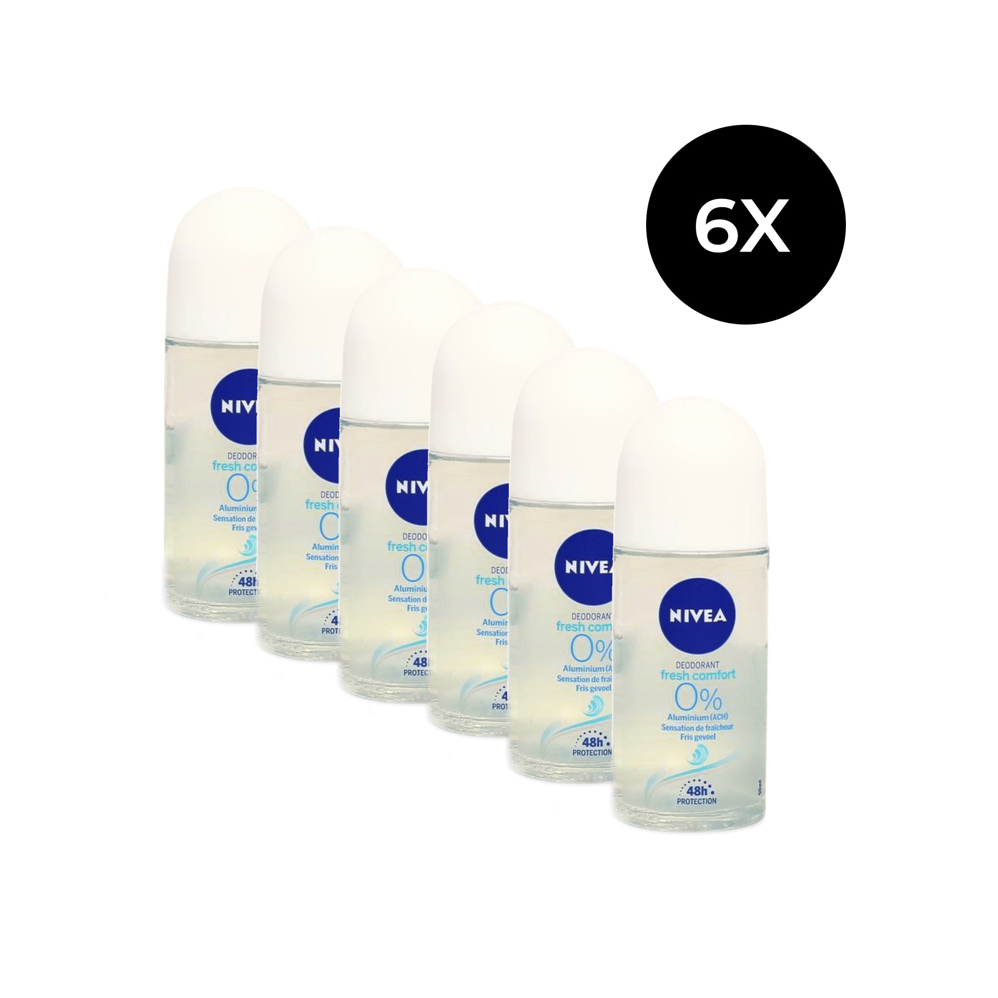 Nivea Fresh Comfort Roll-on Deodorant - 6 x 50 ml