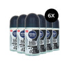 Nivea Black & White Invisible Original Deo Roller - 6 x 50 ml