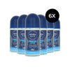 Nivea Men Fresh Active Deo Roller – 6 x 50 ml
