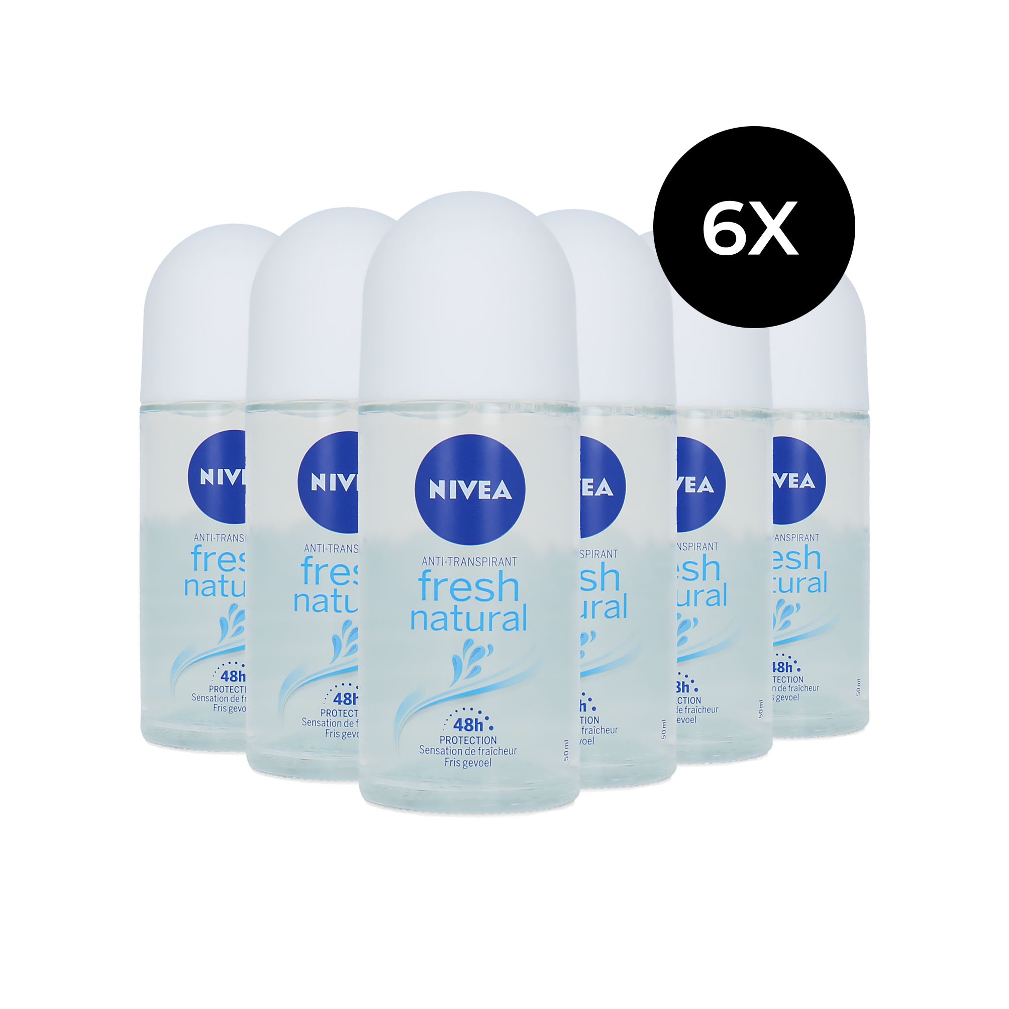 Nivea Fresh Natural Deo Roller - 6 x 50 ml