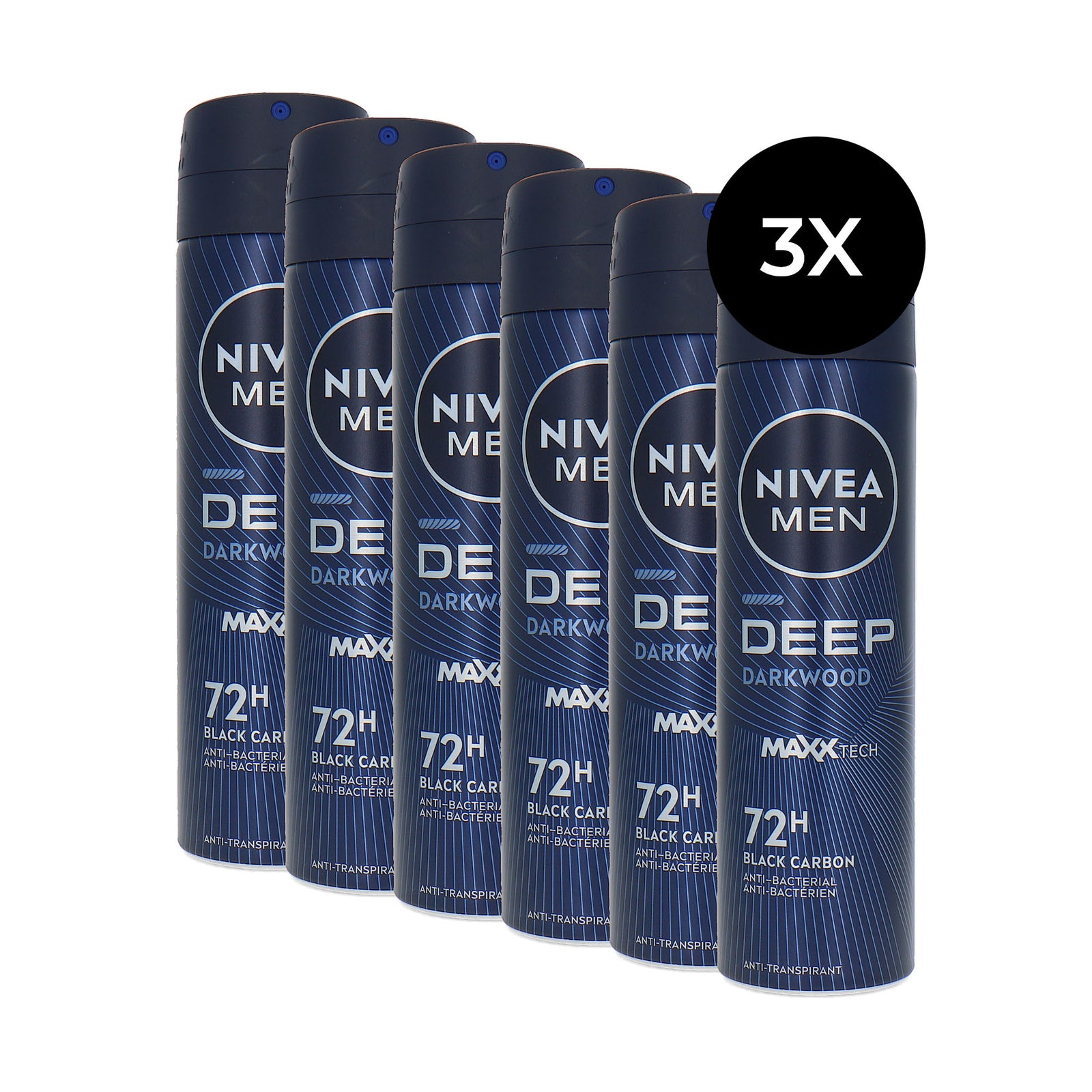 Nivea Men Deep Darkwoord Deodorant Spray - 6 x 150 ml