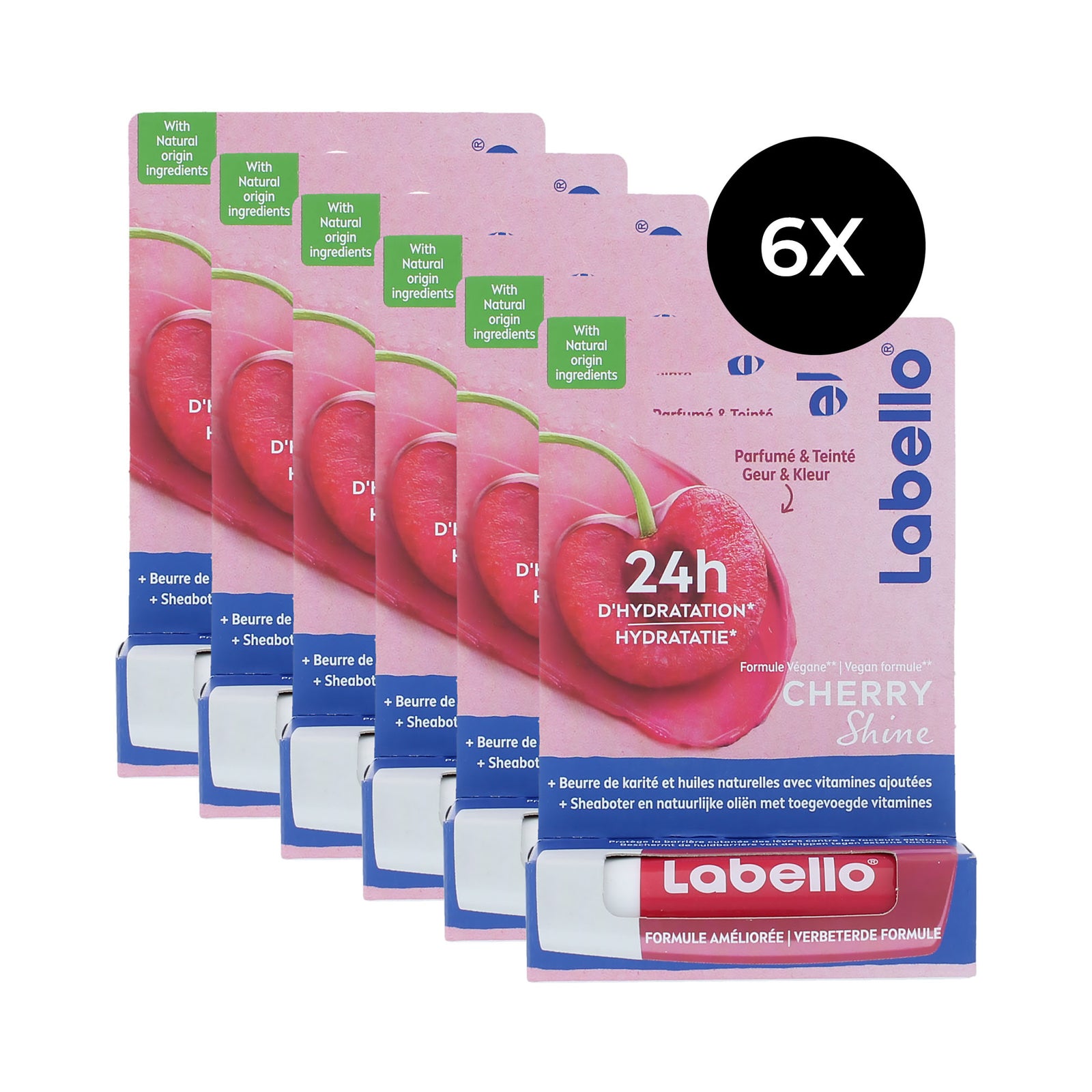 Labello Cherry Shine Lipcare (6 stuks)