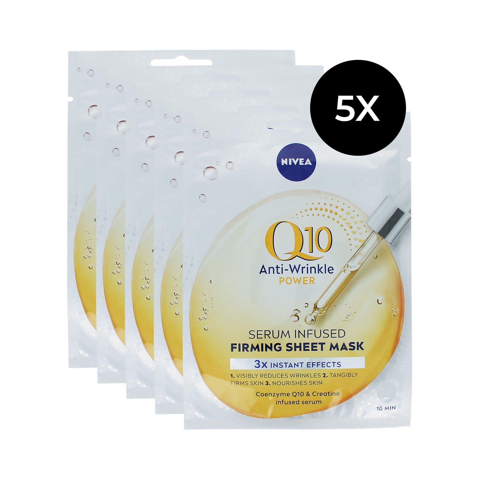 Nivea Q10 Anti-Wrinkle Power Firming Sheet Mask (set van 5)