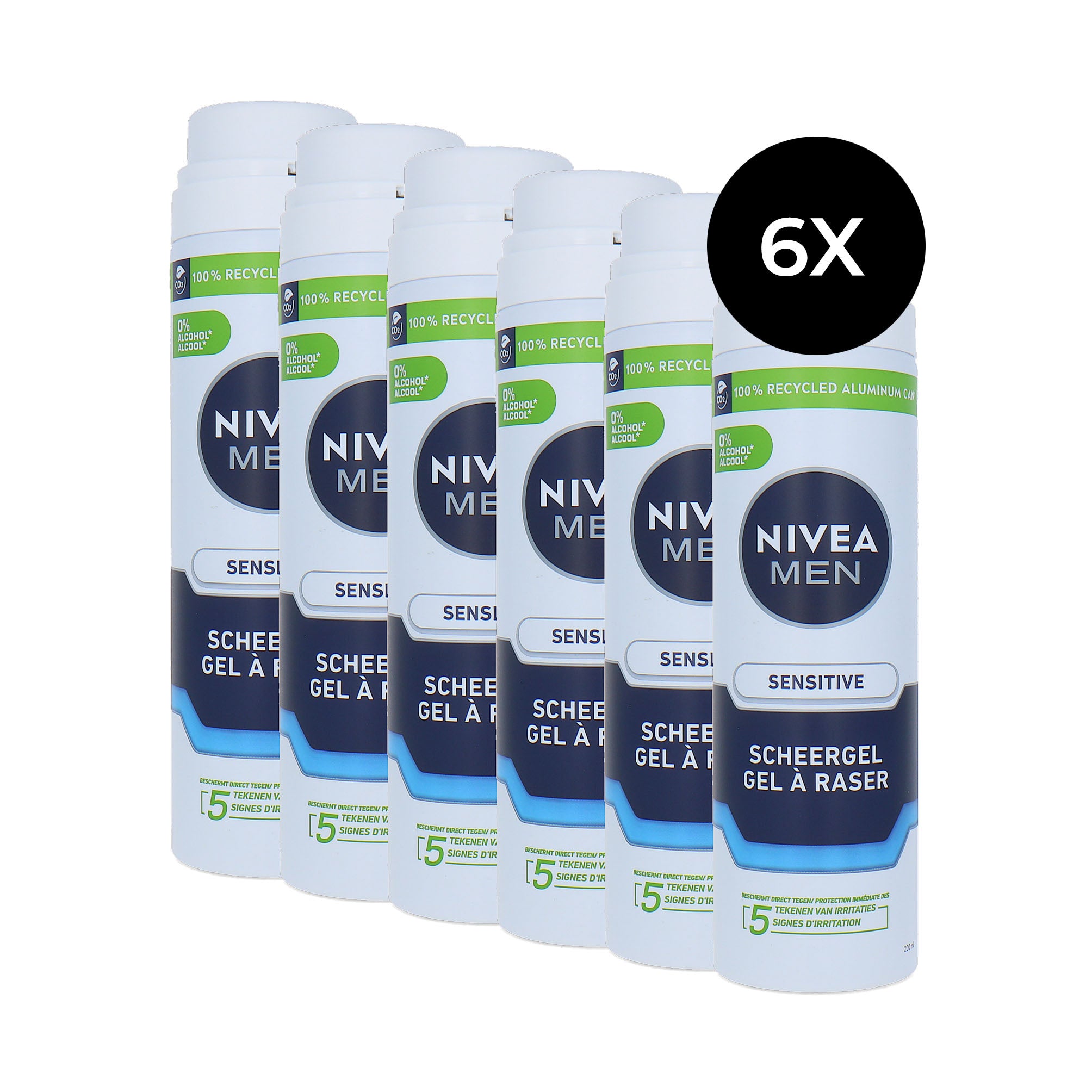 Nivea Men Sensitive Shaving Gel - 6 x 200 ml