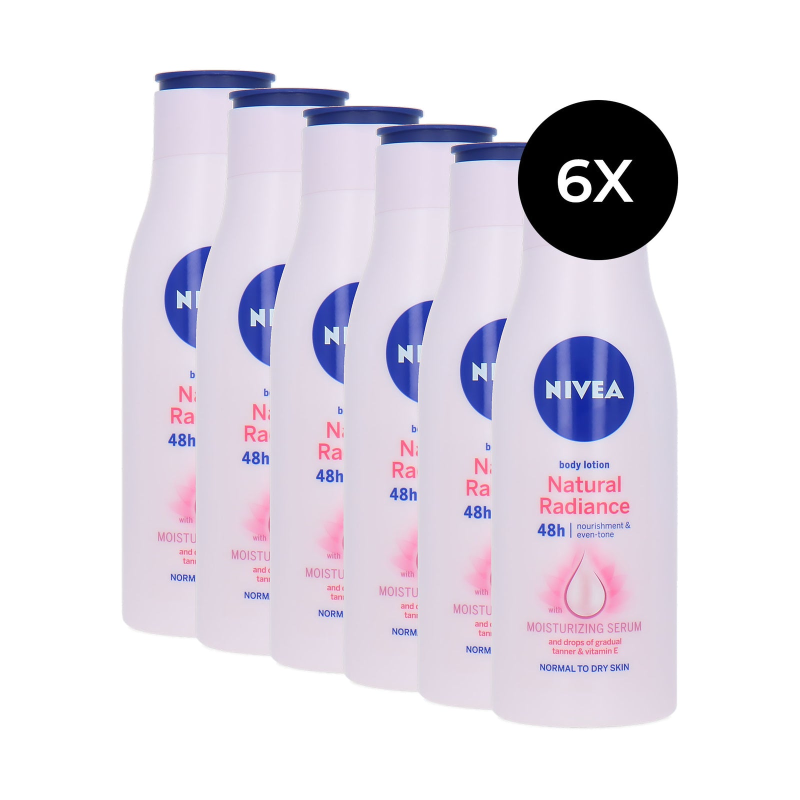 Nivea Natural Radiance Body Lotion - 6 x 200 ml (voor normale tot droge huid)