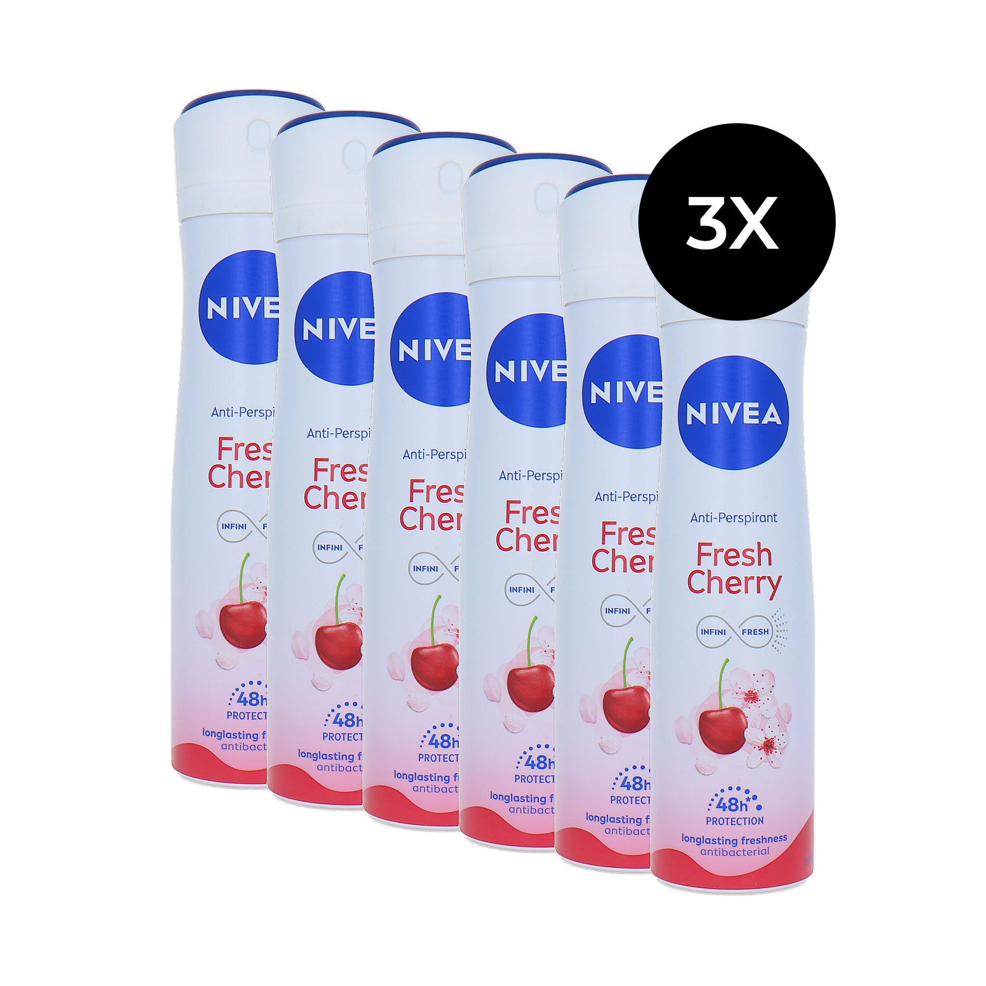 Nivea Fresh Cherry Deodorant Spray - 6 x 150 ml