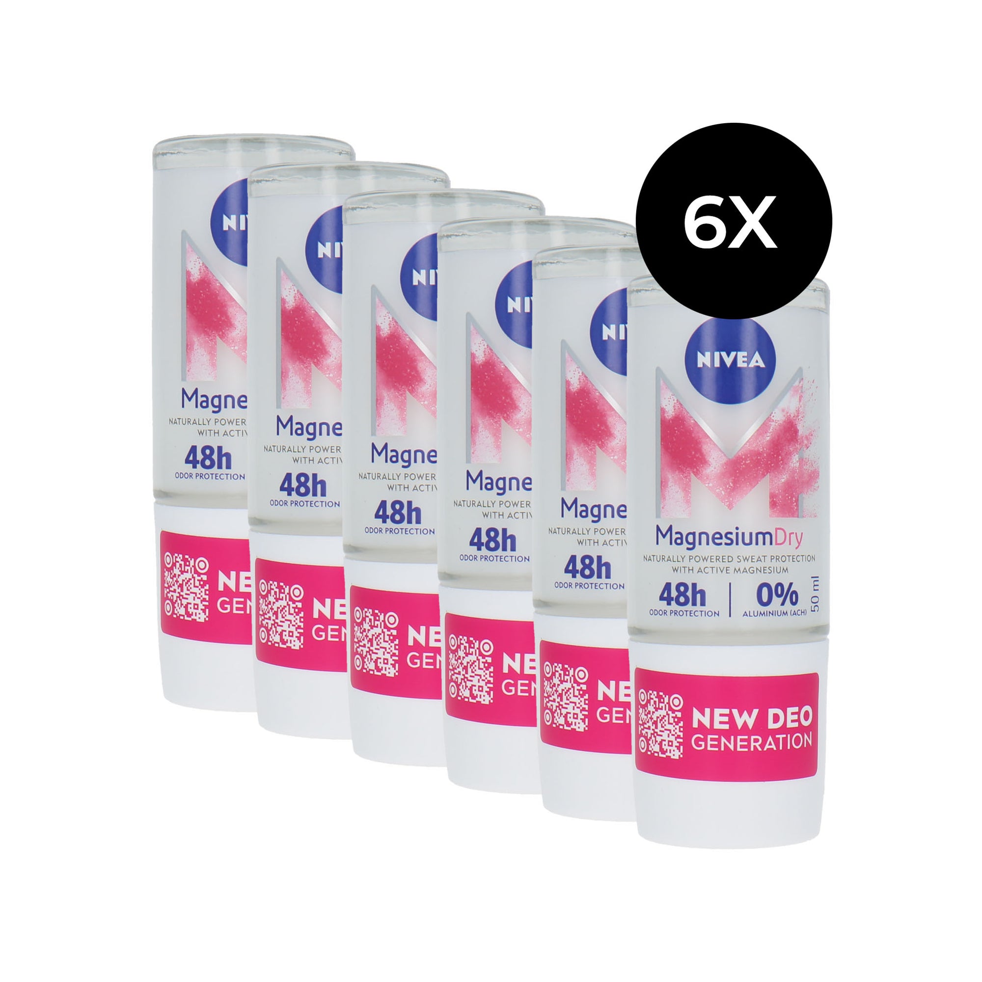 Nivea Nivea Magnesium Dry Original Deo Roller - 6 x 50 ml