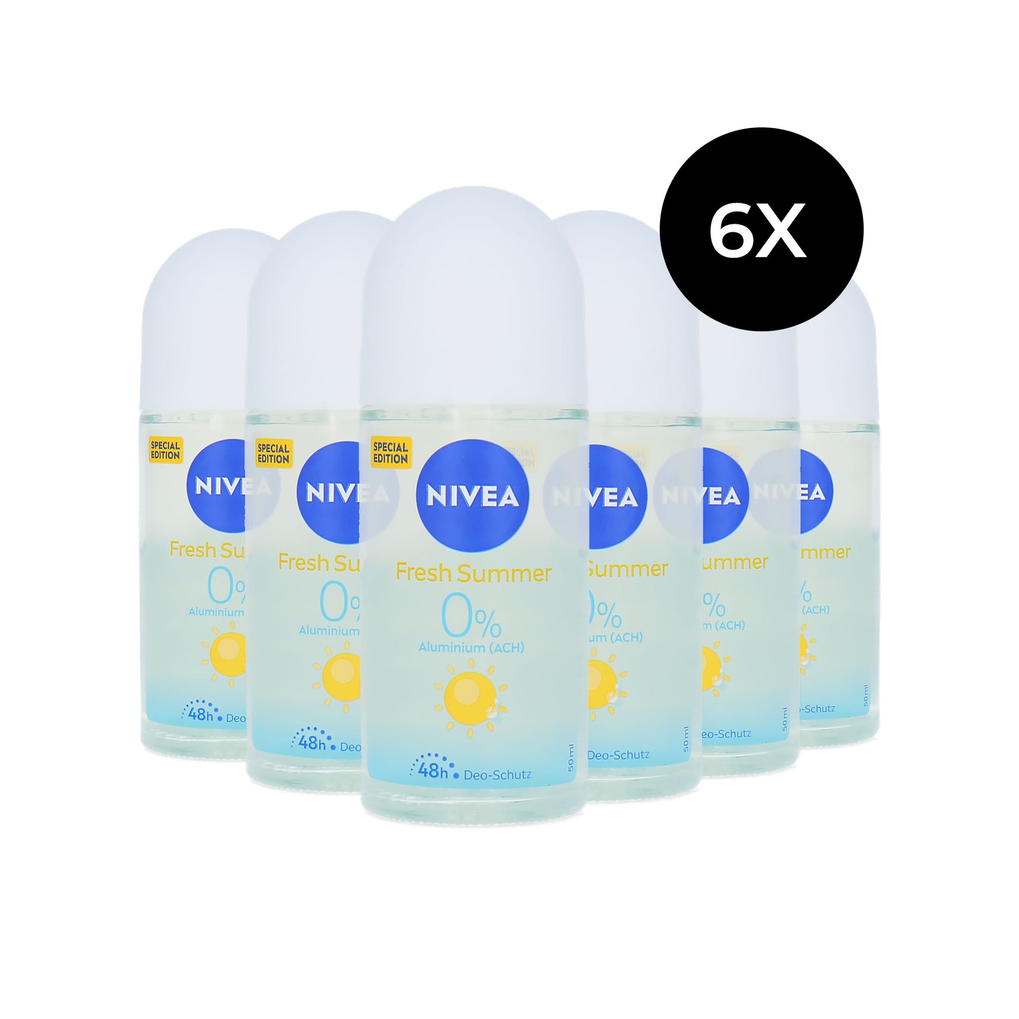 Nivea Fresh Summer Deo Roller - 6 x 50 ml