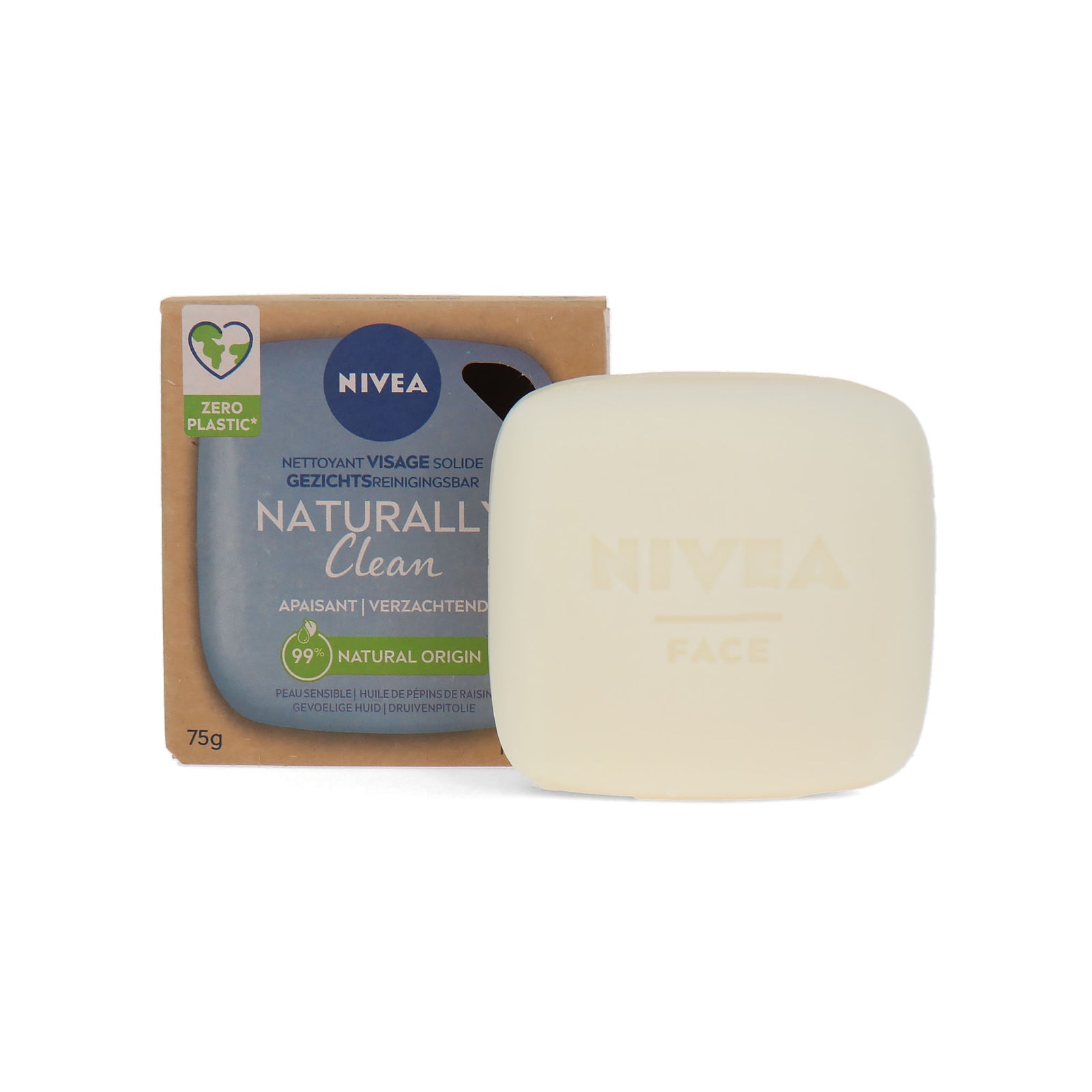 Nivea Naturally Clean Face Bar Grape Seed Oil - 75 g (voor gevoelige huid)
