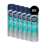 Nivea Men Fresh Kick Deodorant Spray - 6 x 150 ml
