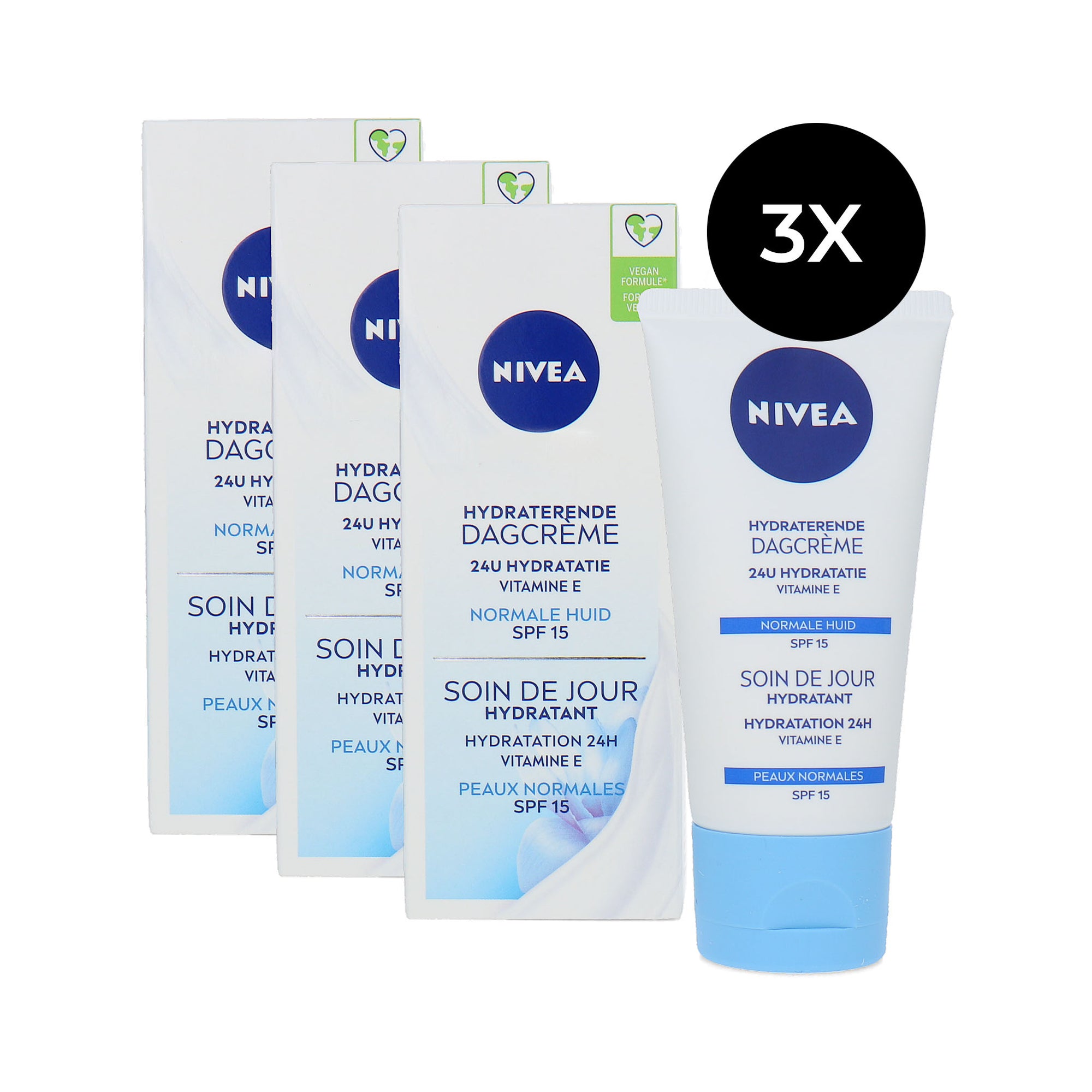 Nivea Hydrating SPF 15 Dagcrème - 3 x 50 ml (voor normale huid)