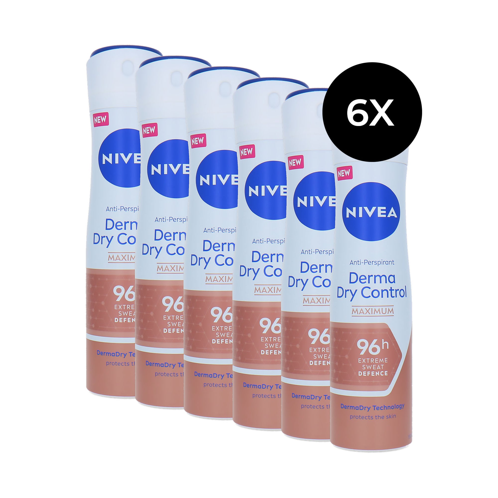 Nivea Derma Dry Comfort Maximum Deodorant Spray - 6 x 150 ml