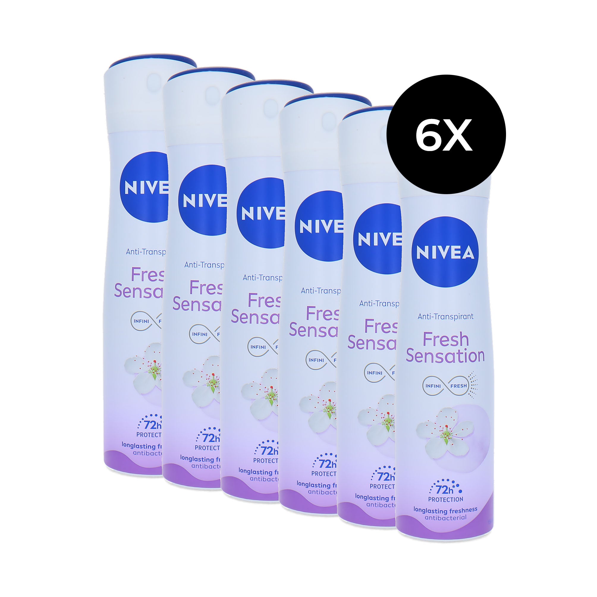 Nivea Fresh Sensation Deodorant Spray - 6 x 150 ml