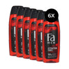 Fa Men Body & Hair Shower Gel Attraction Force - 6 x 250 ml