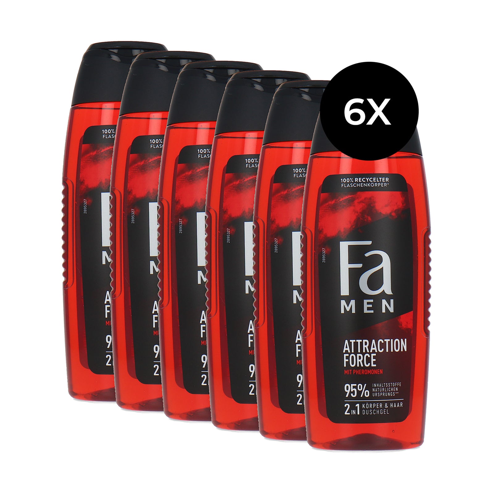 Fa Men Body & Hair Shower Gel Attraction Force - 6 x 250 ml