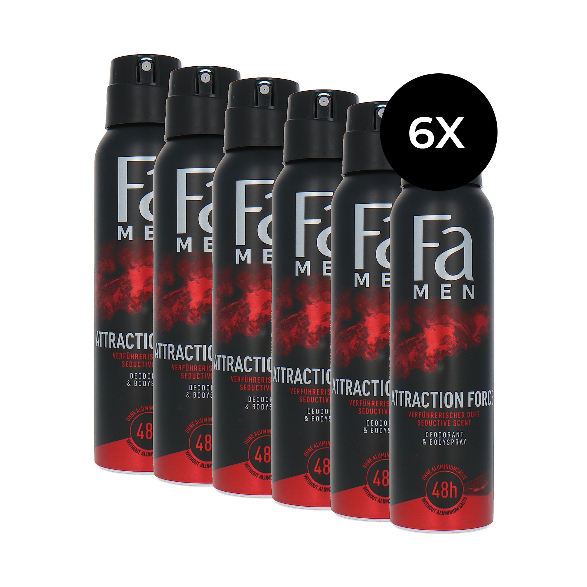 Fa Men Attraction Force Deodorant Spray - 6 x 150 ml