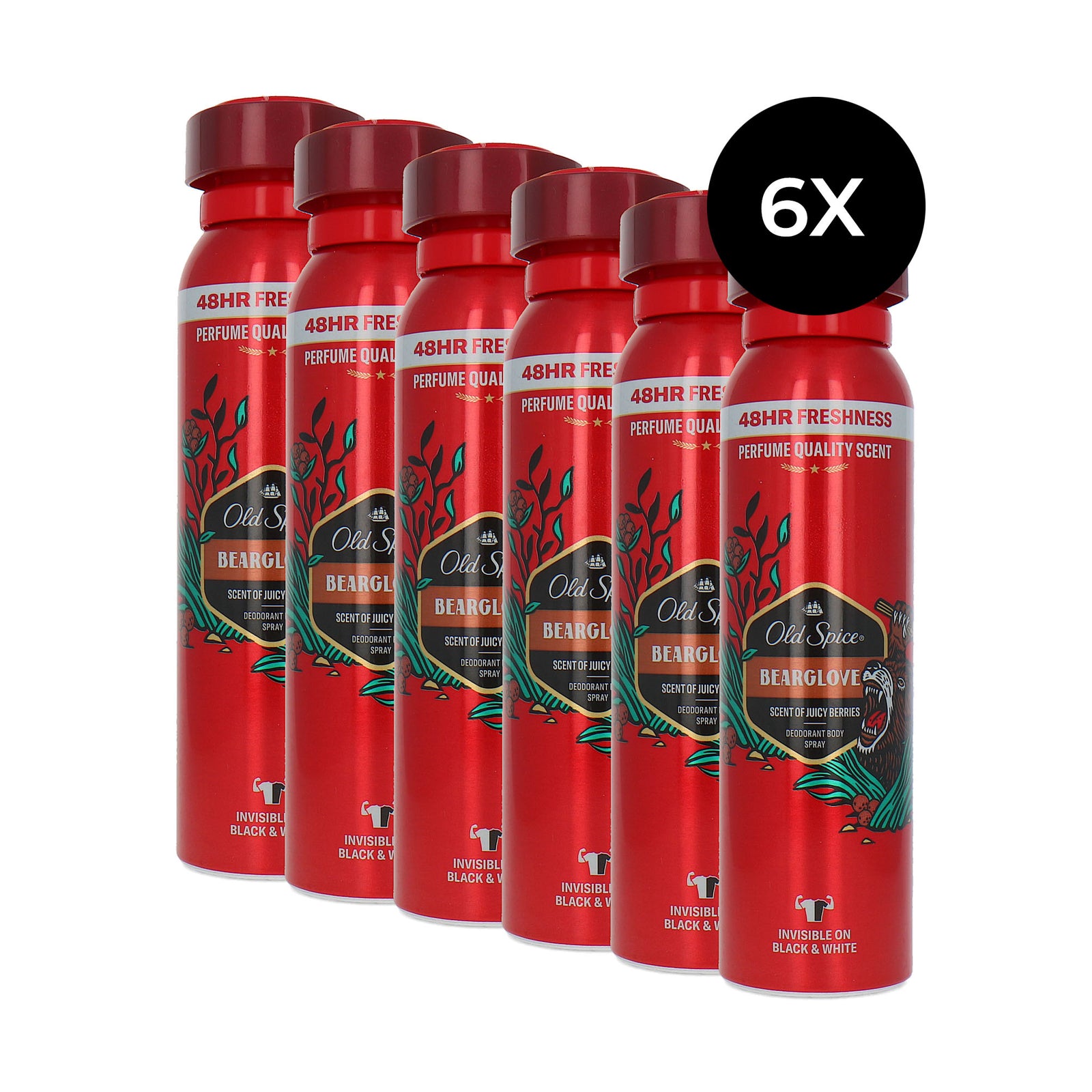Old Spice Deodorant-Body Spray Bearglove - 6 x 150 ml