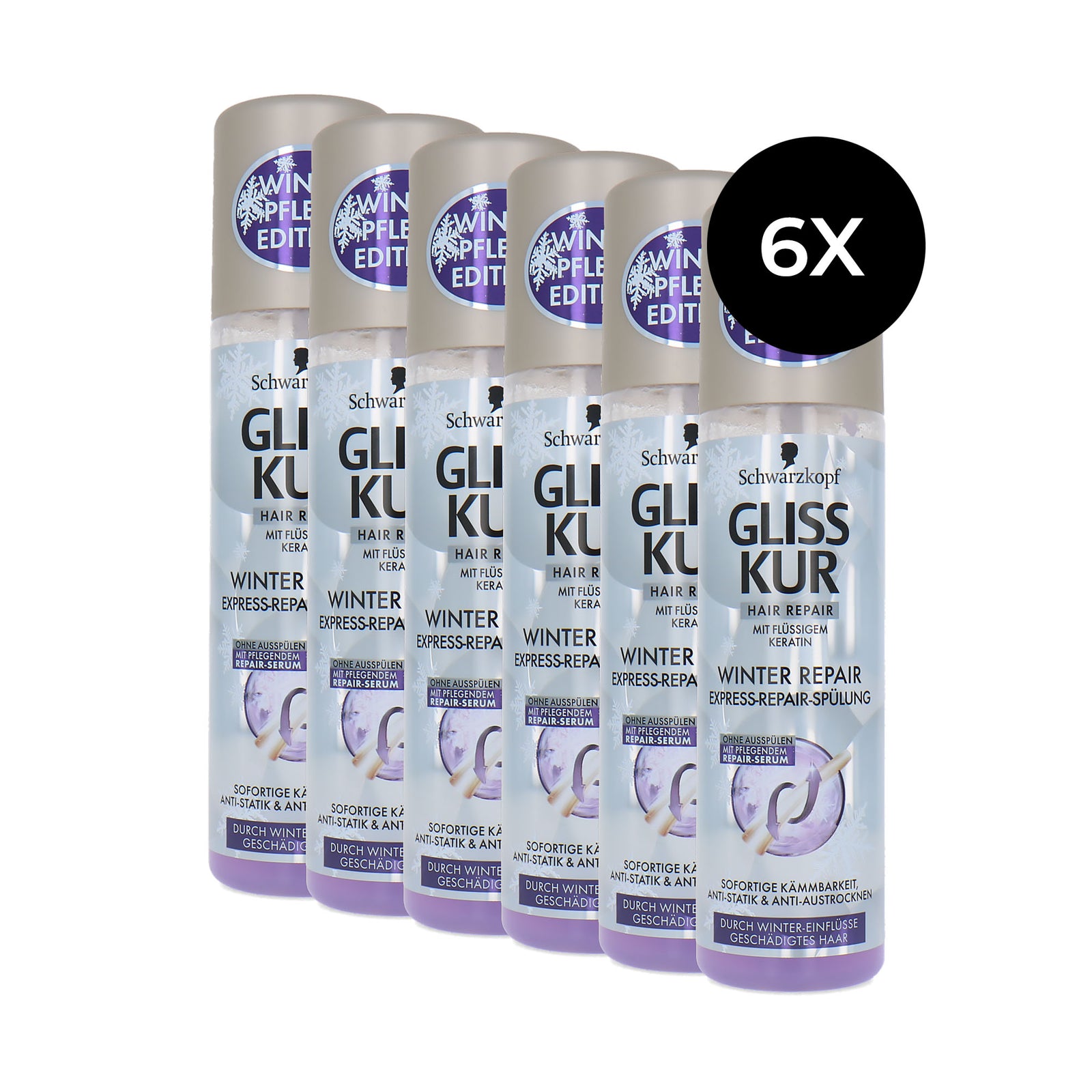 Schwarzkopf Gliss Kur Winter Hair Repair - 6 x 200 ml