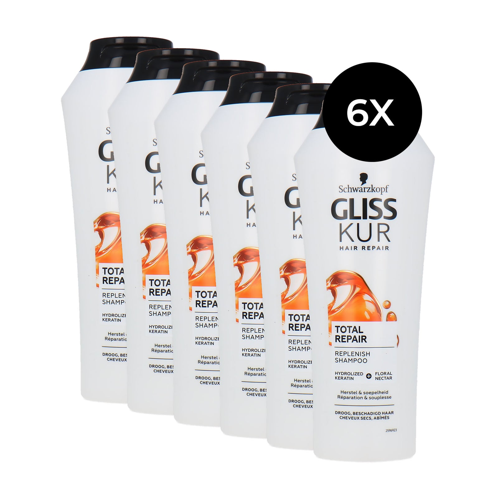 Schwarzkopf Gliss Kur Hair Repair Total Repair Shampoo - 6 x 250 ml