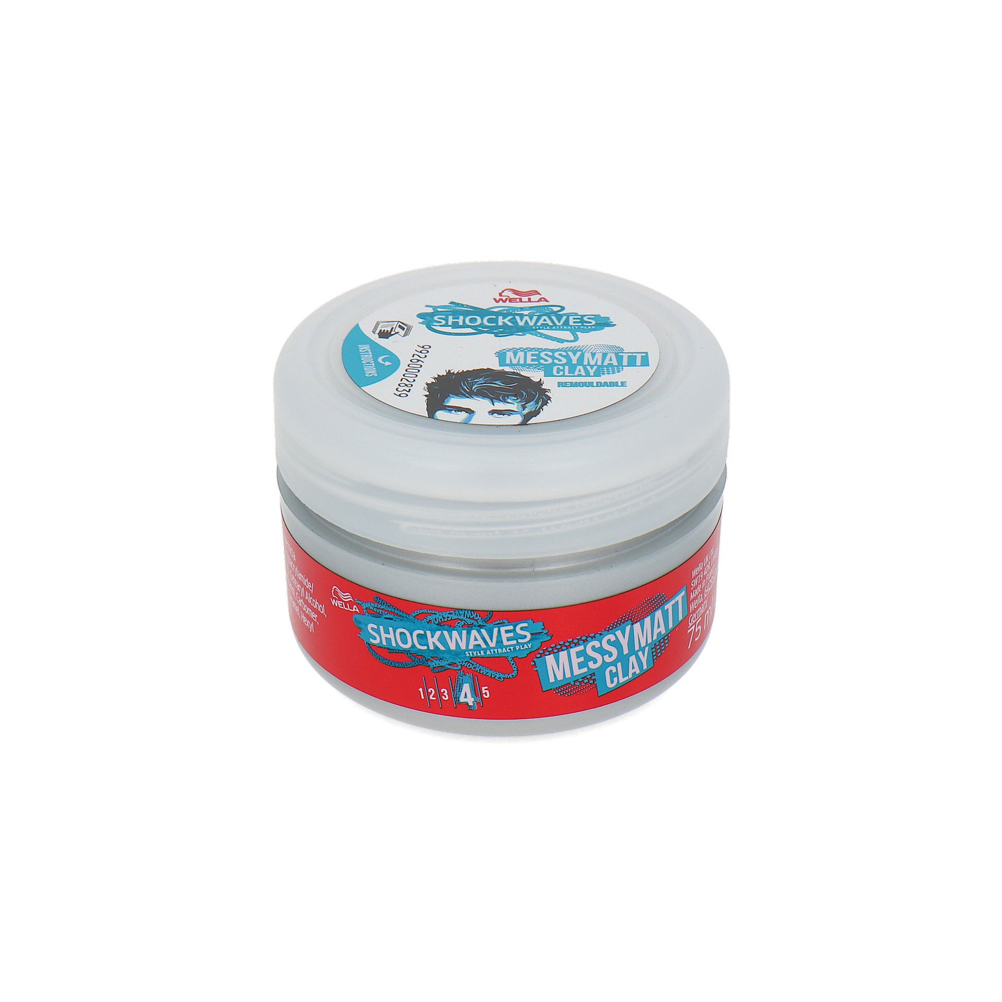 Wella Shockwaves Messy Matt Clay - 75 ml