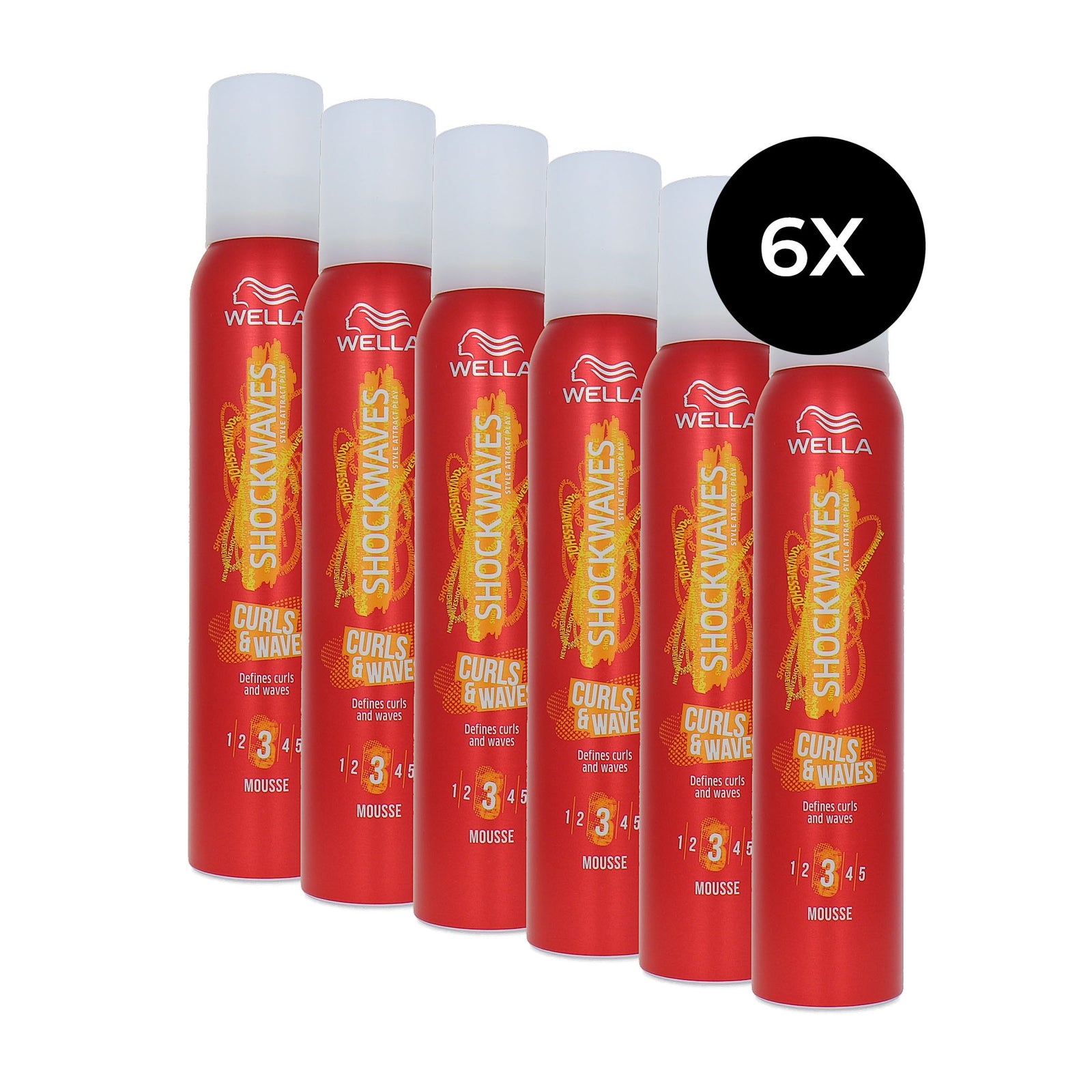 Wella Shockwaves Curls & Waves Mousse 3 - 6 x 200 ml