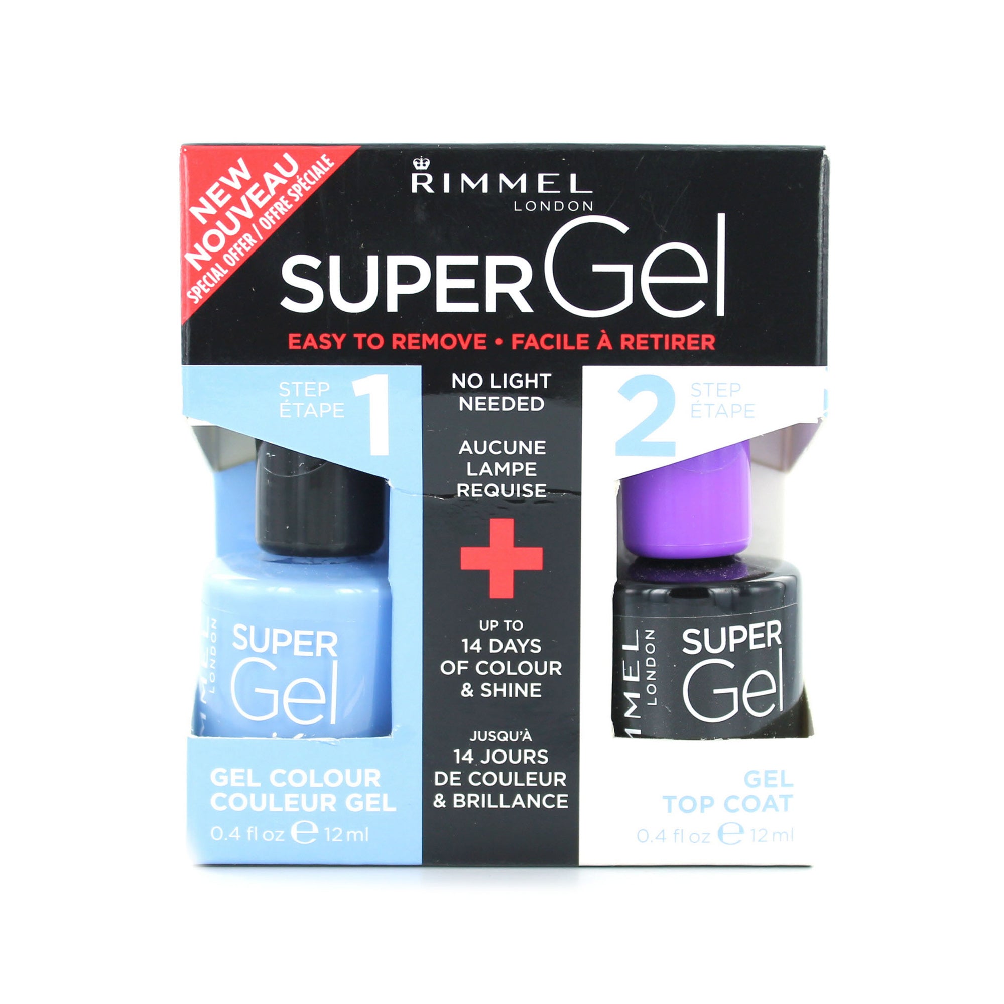 Rimmel Super Gel Duo Nagellak - 052 Blue Babe + Topcoat