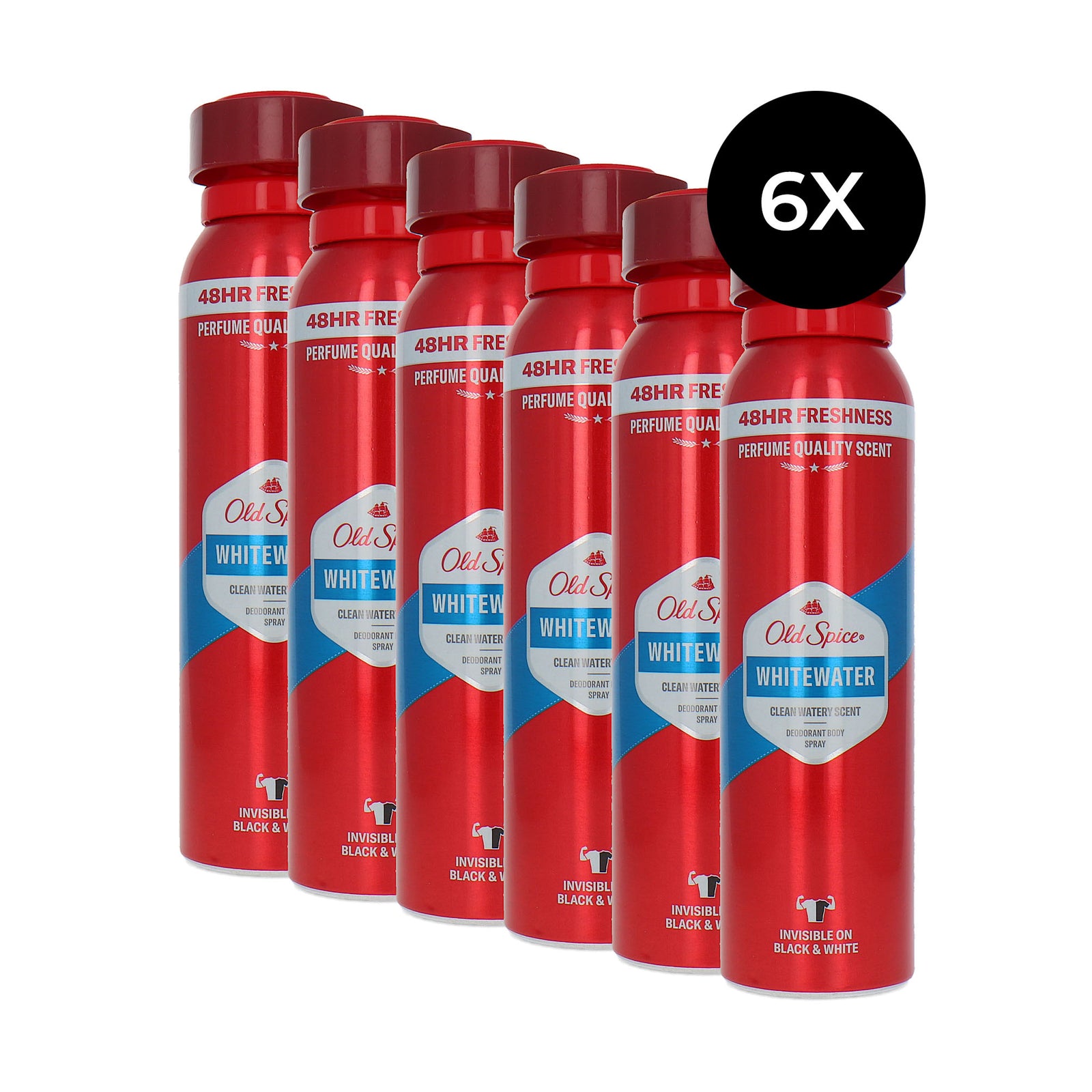 Old Spice Deodorant-Body Spray Whitewater - 6 x 150 ml