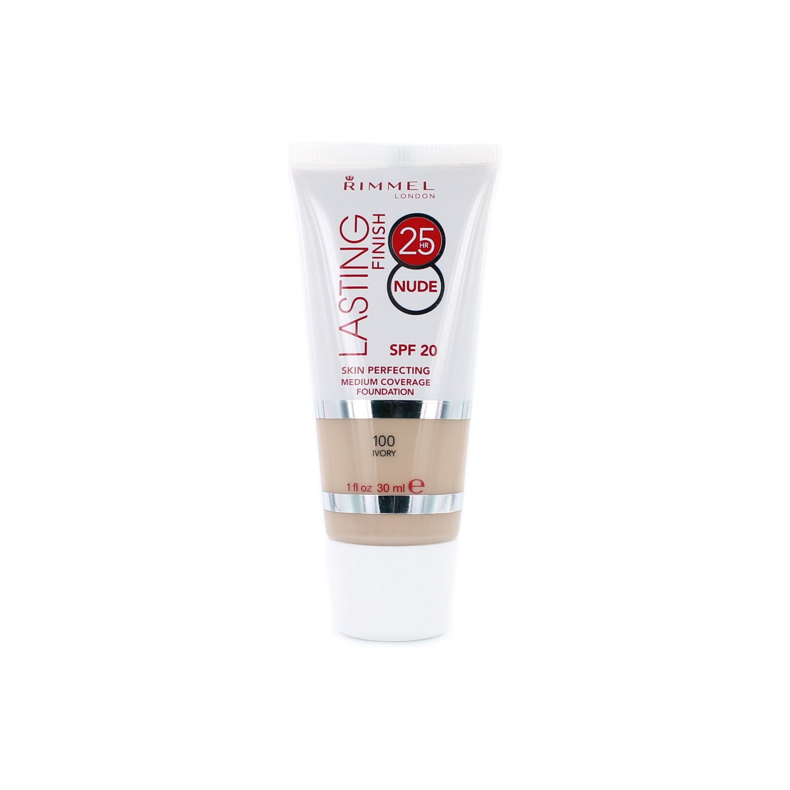 Rimmel Lasting Finish 25 HR Nude Foundation - 100 Ivory (Tube)