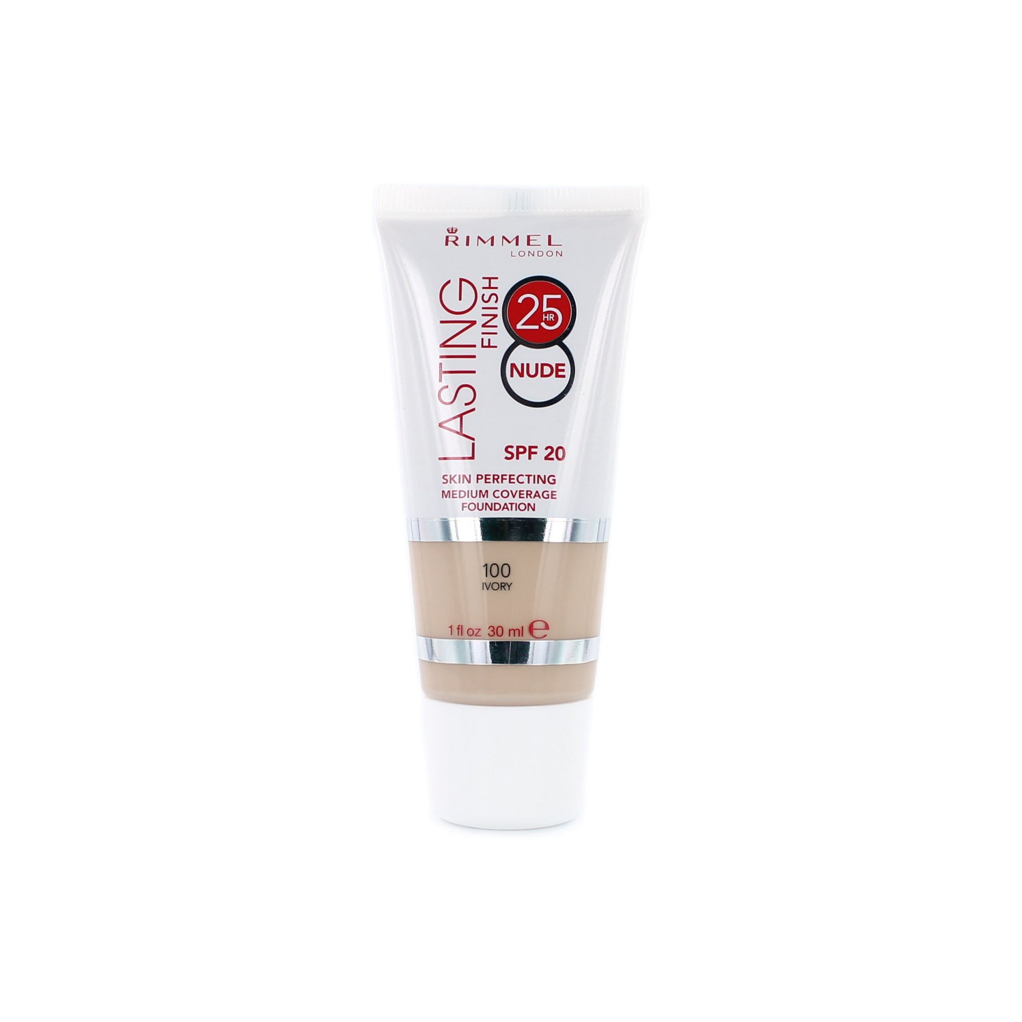 Rimmel Lasting Finish 25 HR Nude Foundation - 100 Ivory (Tube)