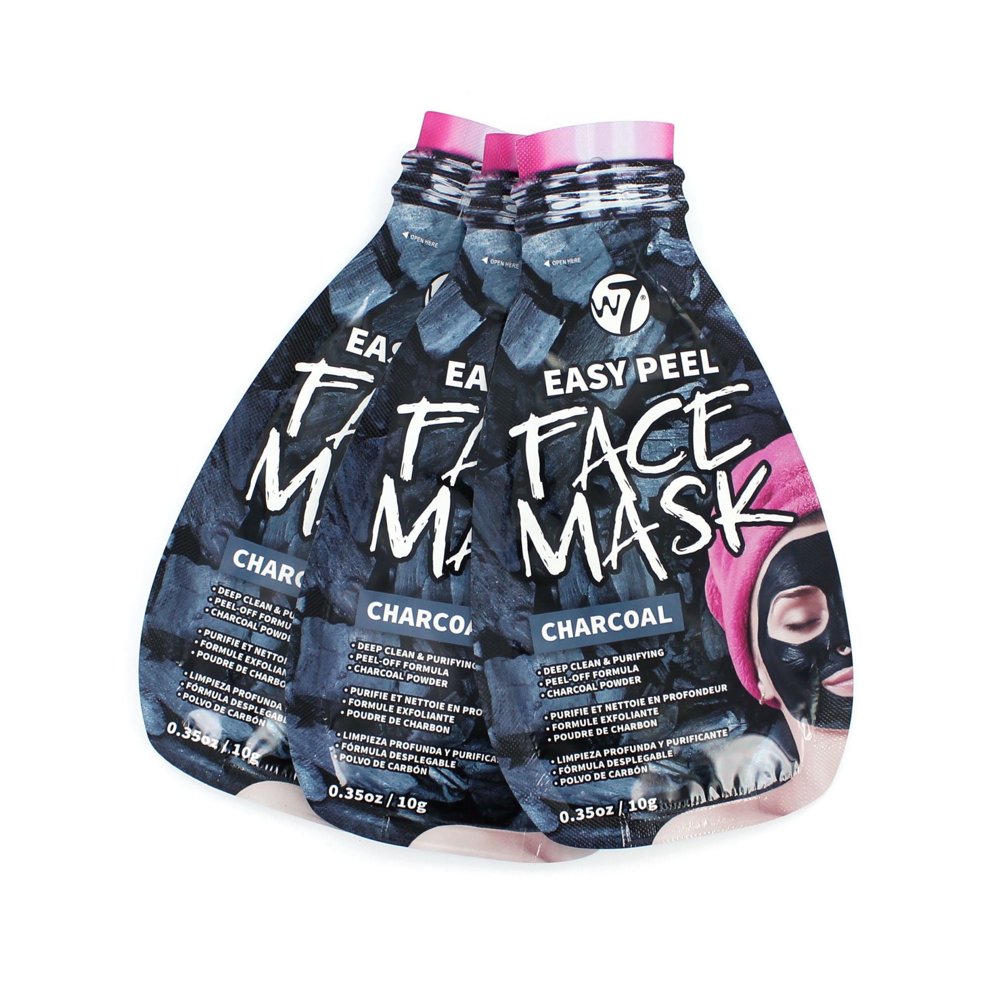 W7 Easy Peel Off Charcoal Face Masker (3 Stuks)