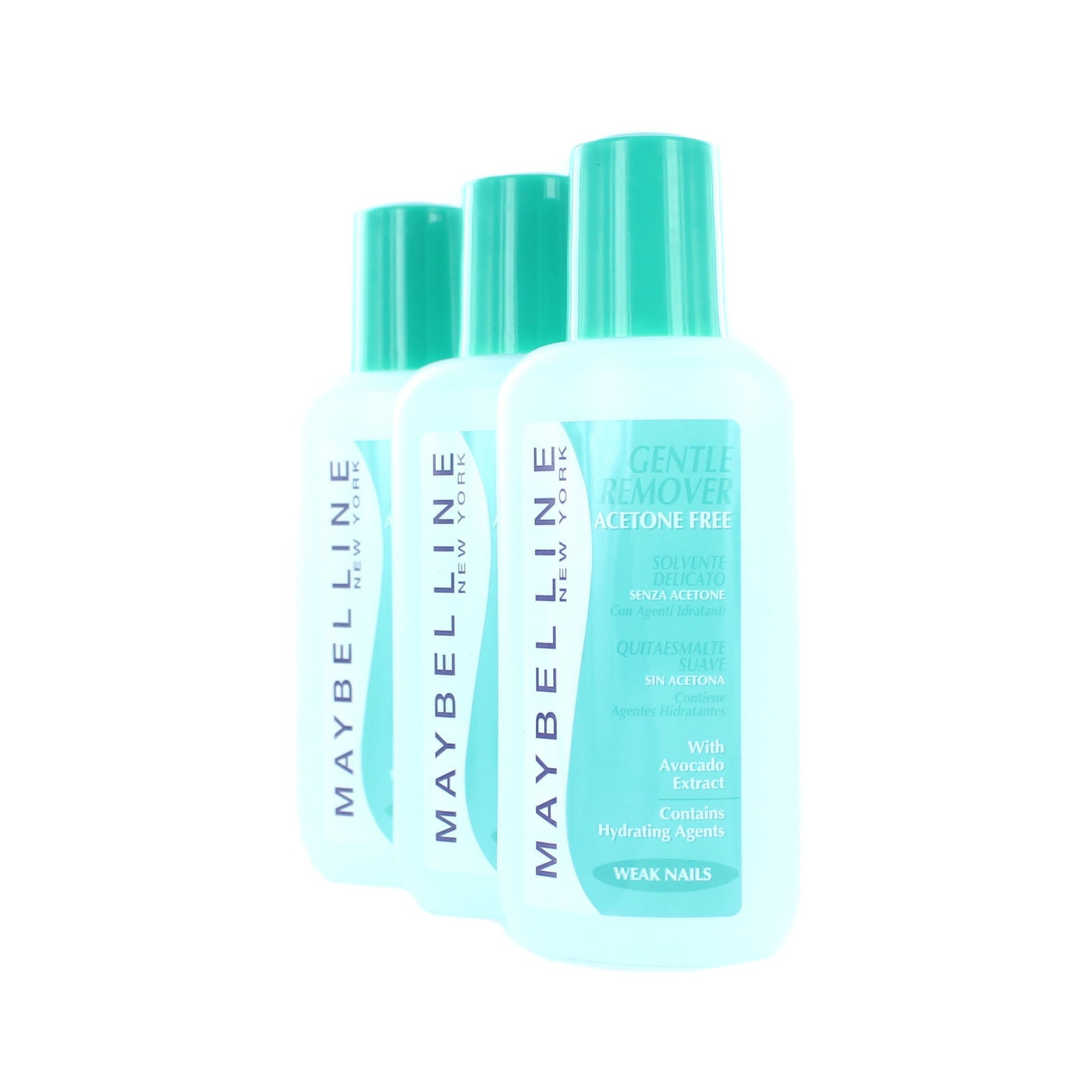 Maybelline Acetone Free Gentle Nagellak remover - 3 x 125 ml