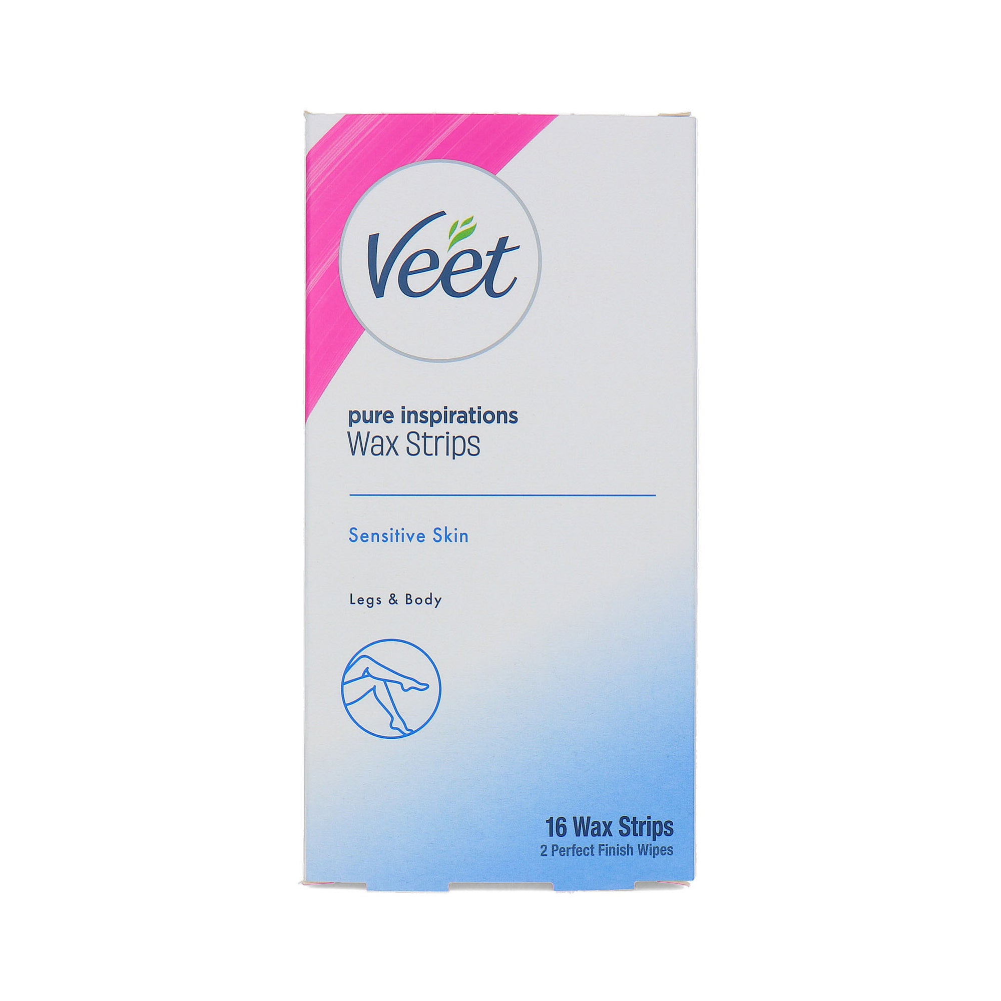 Veet Pure Inspirations 16 Wax Strips For Legs & Body (Für empfindliche Haut)