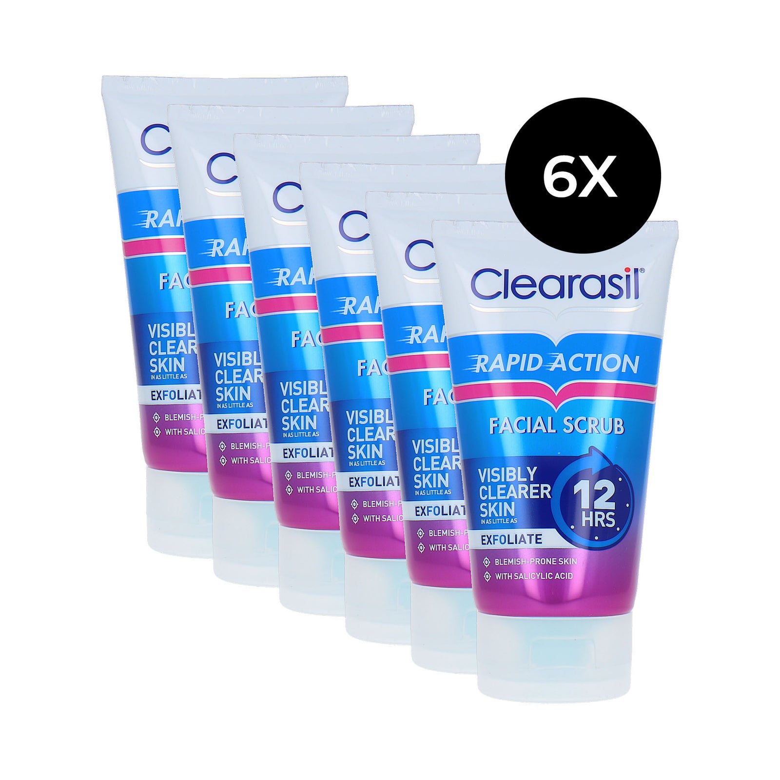 Clearasil Rapid Action Facial Scrub - 6 x 125 ml