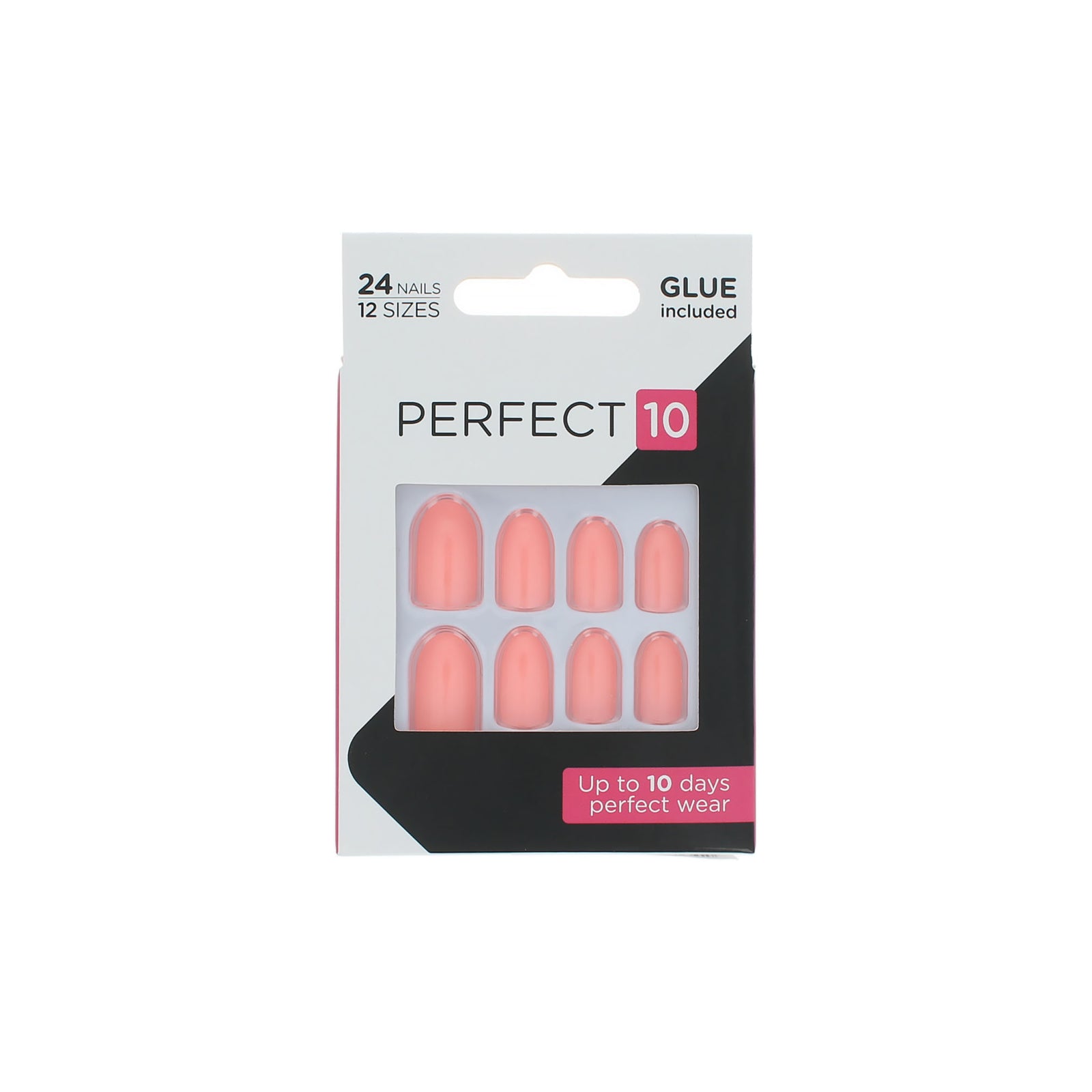 Elegant Touch Perfect 10 Pre-Glued Nails - Coral Craze