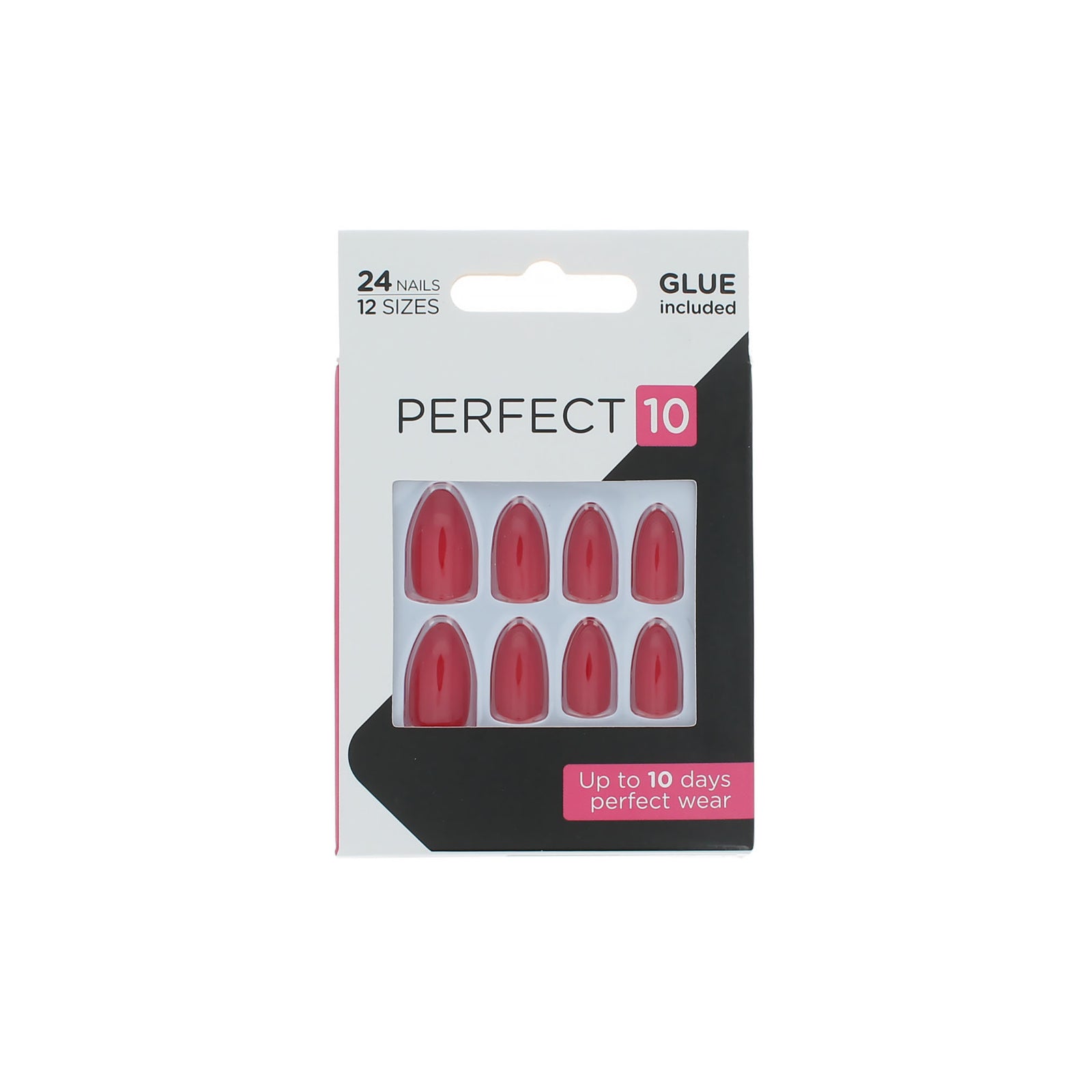 Elegant Touch Perfect 10 Pre-Glued Nails - Scarlet